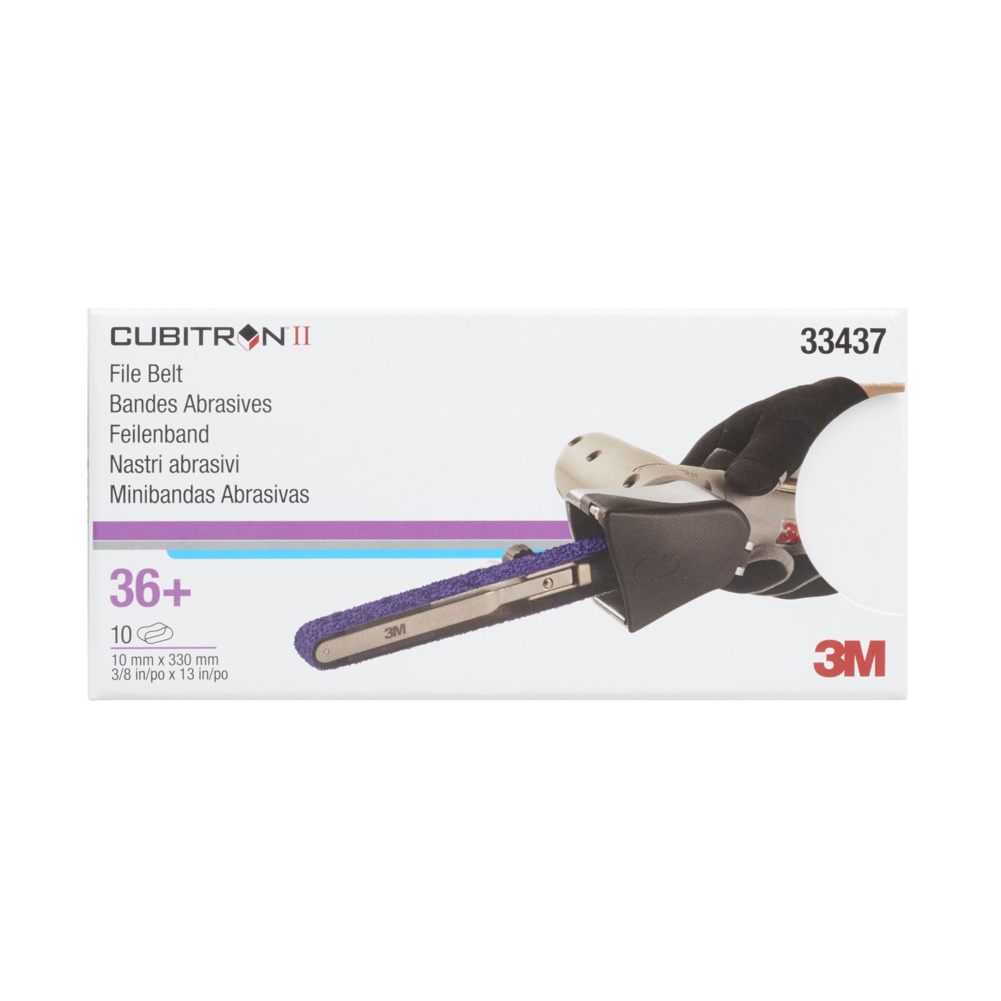 3M™ Cubitron™ II Banda abrasiva 786F, 10 mm x 330 mm, 36+, 33437