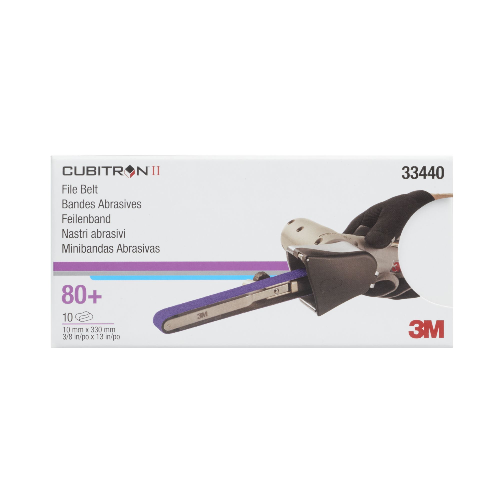 3M™ Cubitron™ II Banda abrasiva 786F, 10 mm x 330 mm, 80+, 33440