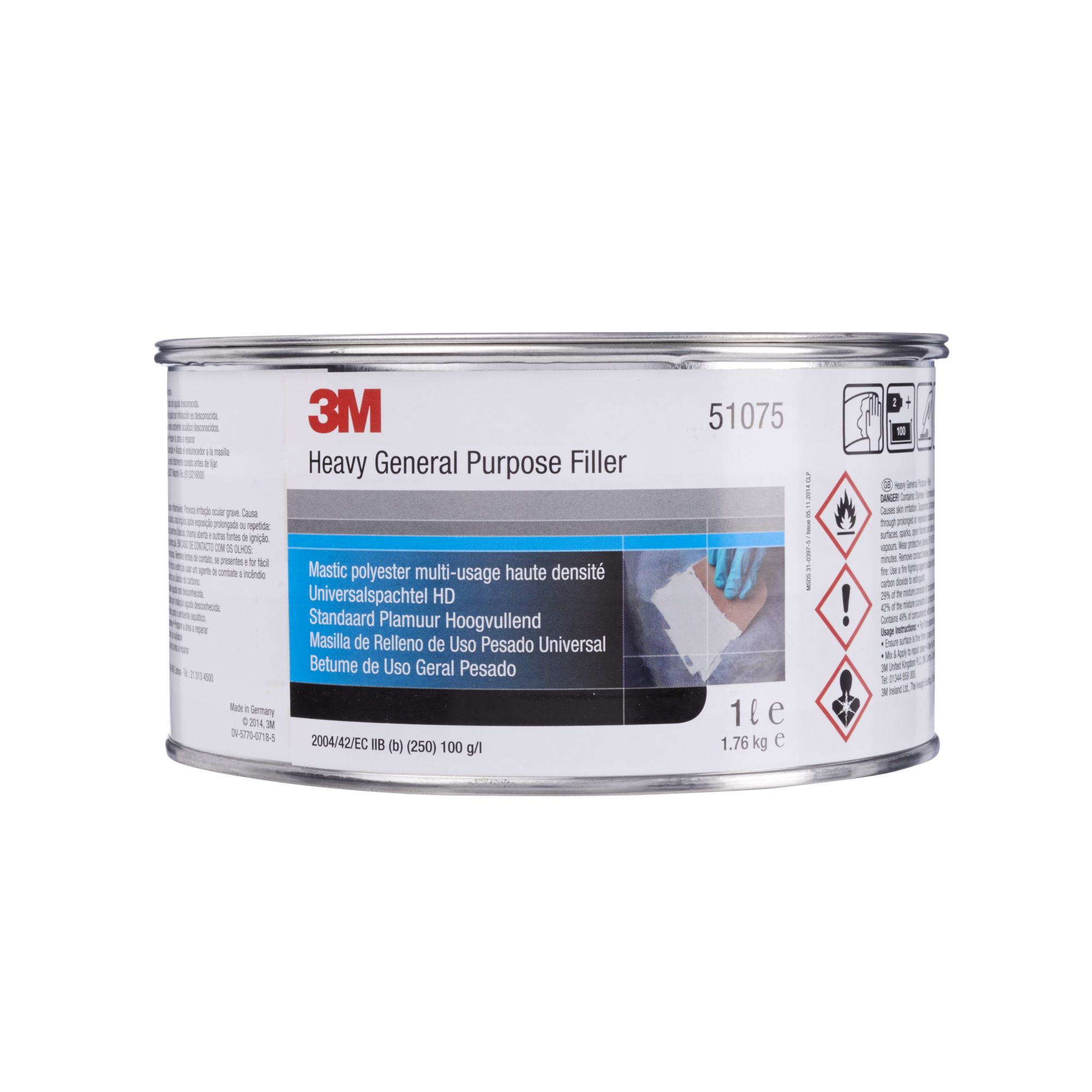 3M™ Masilla de uso general de alta resistencia, 1 L, 51075