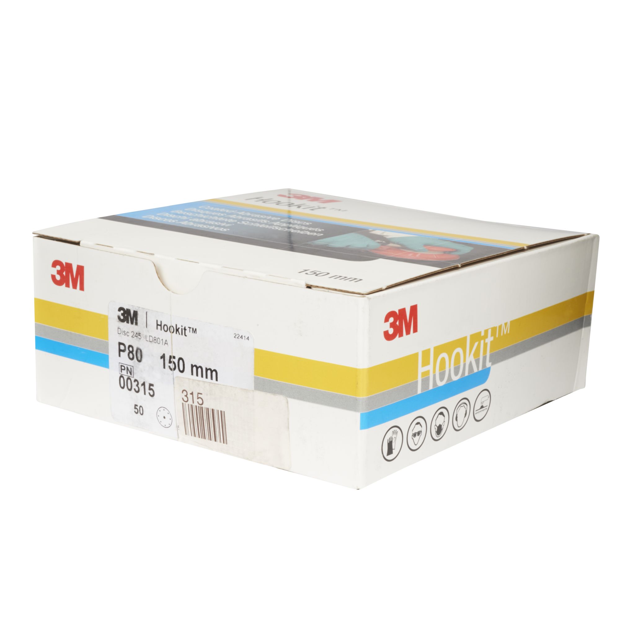 3M™ Hookit™ Disco abrasivo 245, 150 mm, 9 agujeros, P80, 00315
