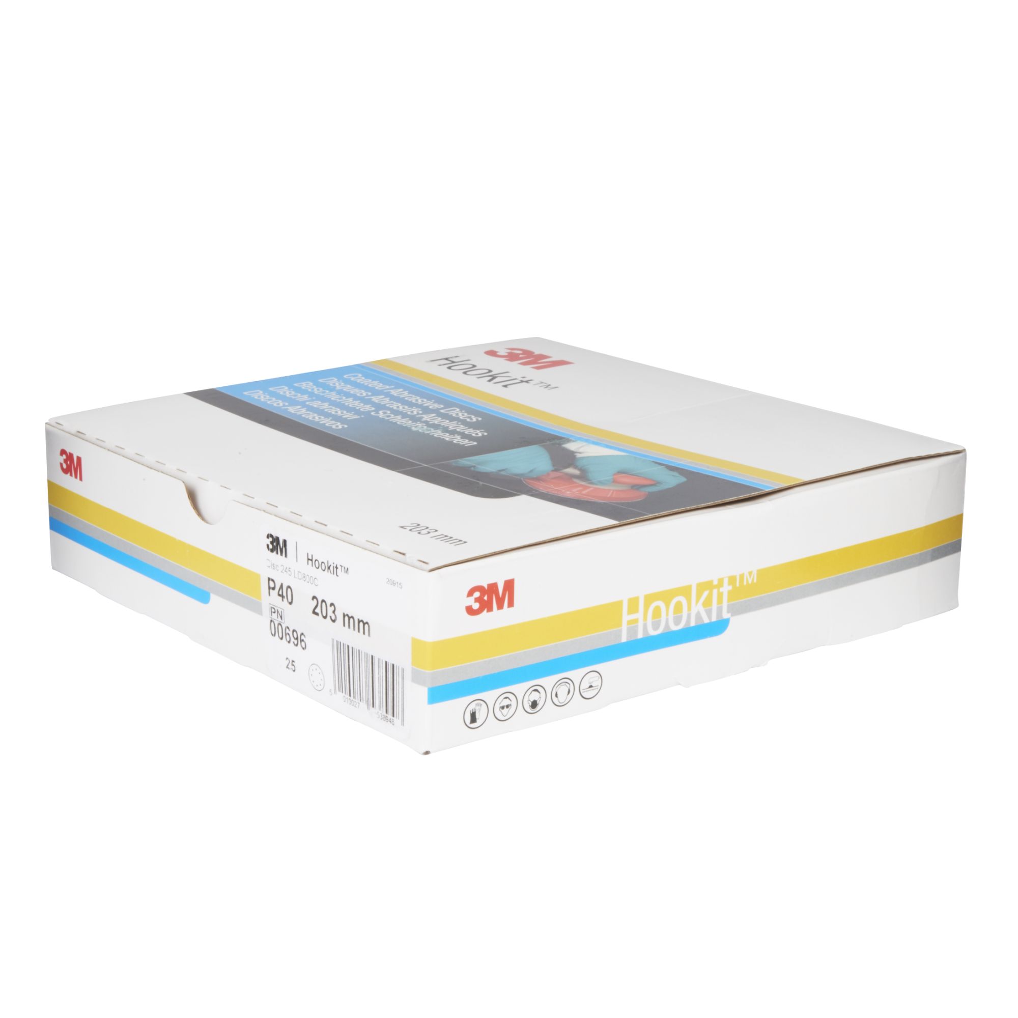 3M™ Hookit™ Disco abrasivo 245, 203 mm, 8 agujeros, P40, 00696