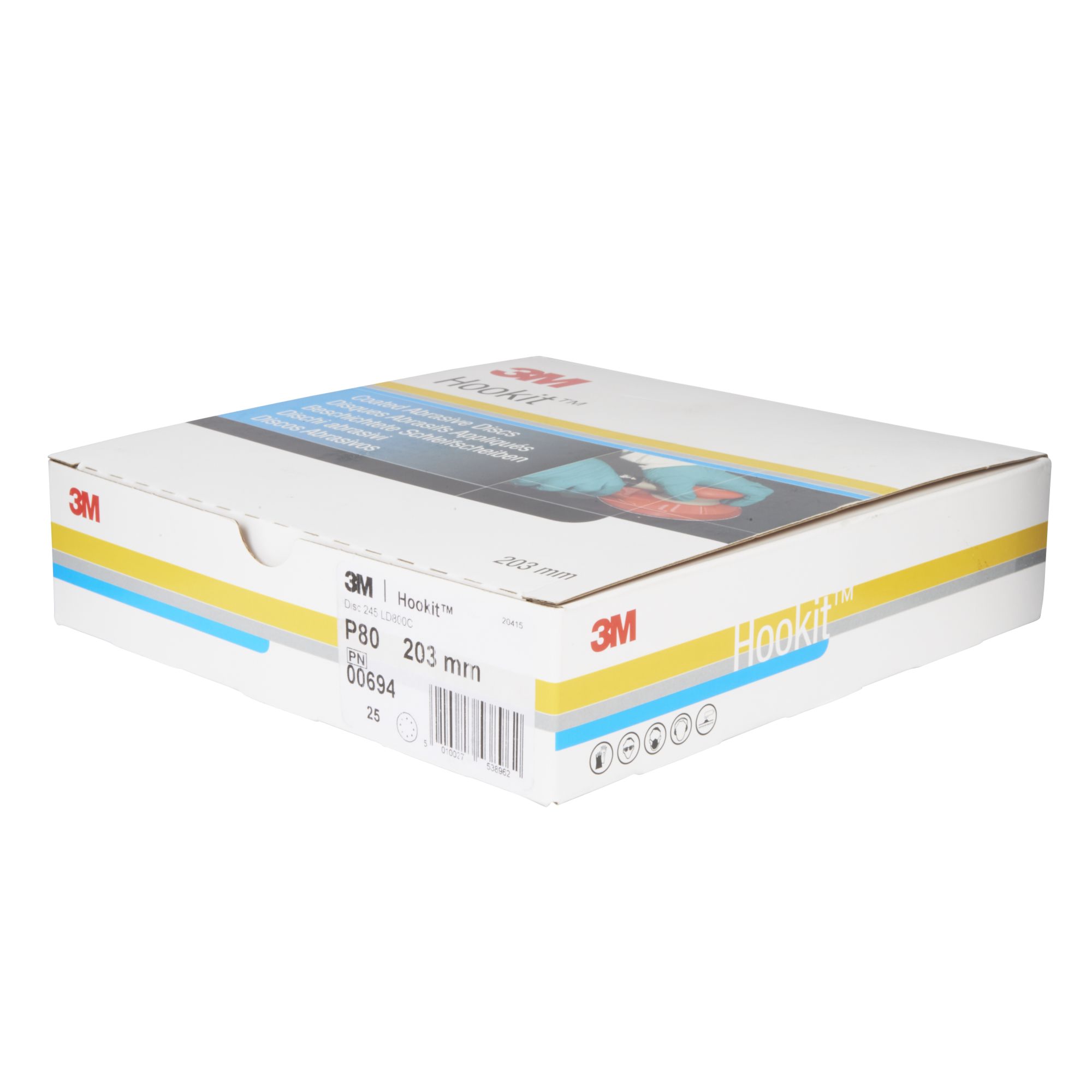 3M™ Hookit™ Disco abrasivo 245, 203 mm, 8 agujeros, P80, 00694