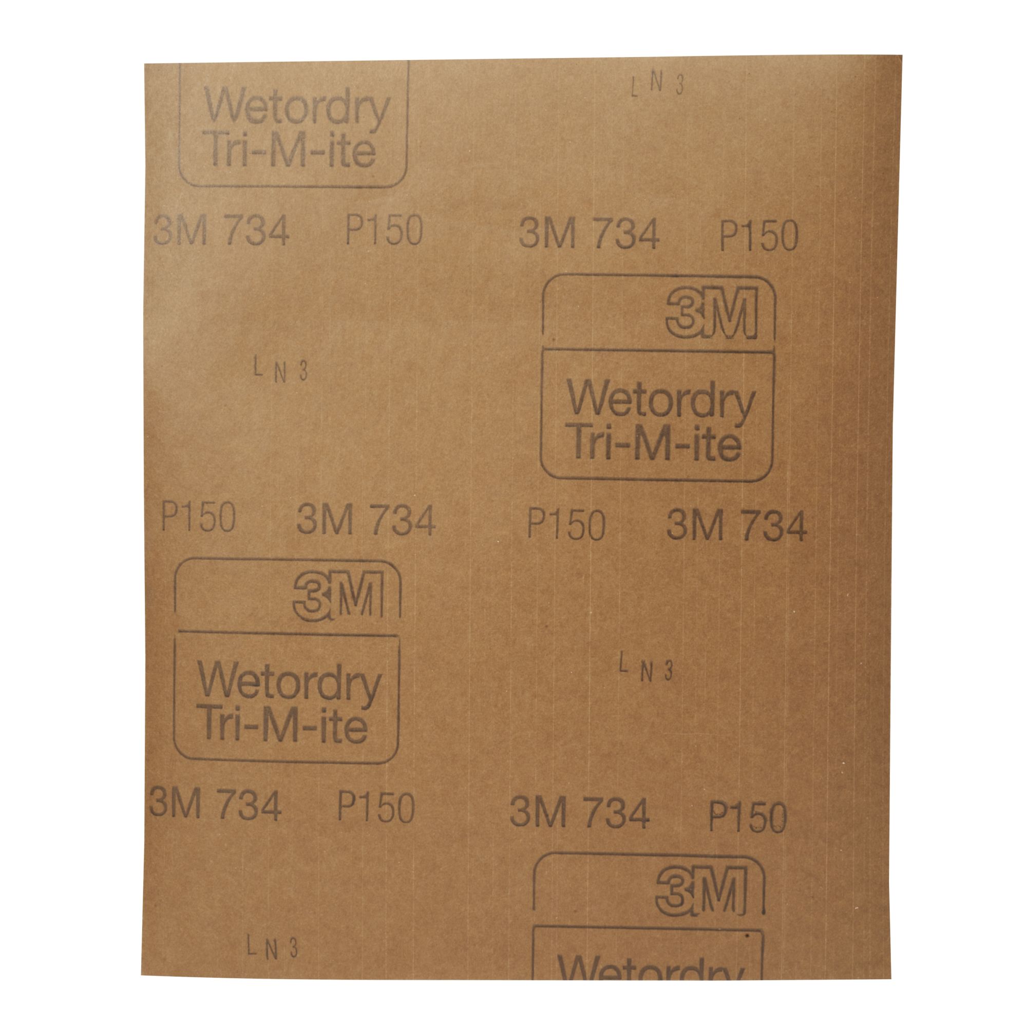 3M™ Wetordry™ Hoja de papel abrasivo 734, 230 mm x 280 mm, P150, 01982