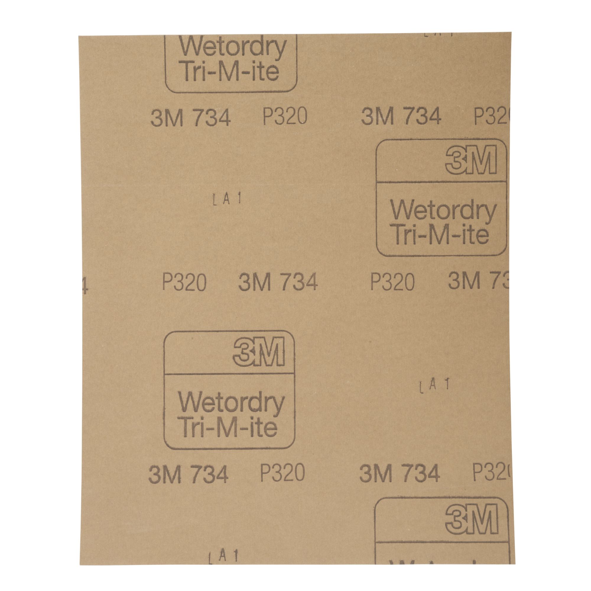 3M™ Wetordry™ Hoja de papel abrasivo 734, 230 mm x 280 mm, P320, 01977