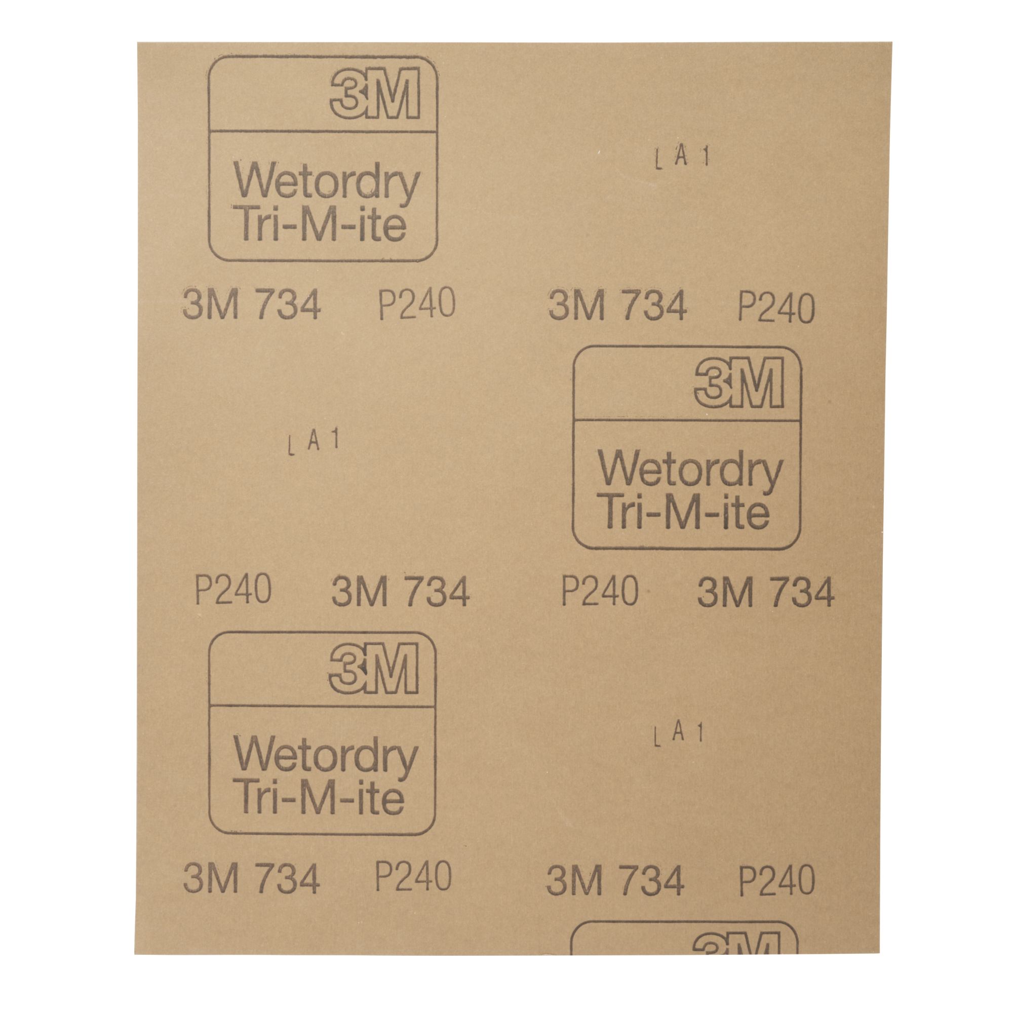 3M™ Wetordry™ Hoja de papel abrasivo 734, 230 mm x 280 mm, P240, 01979