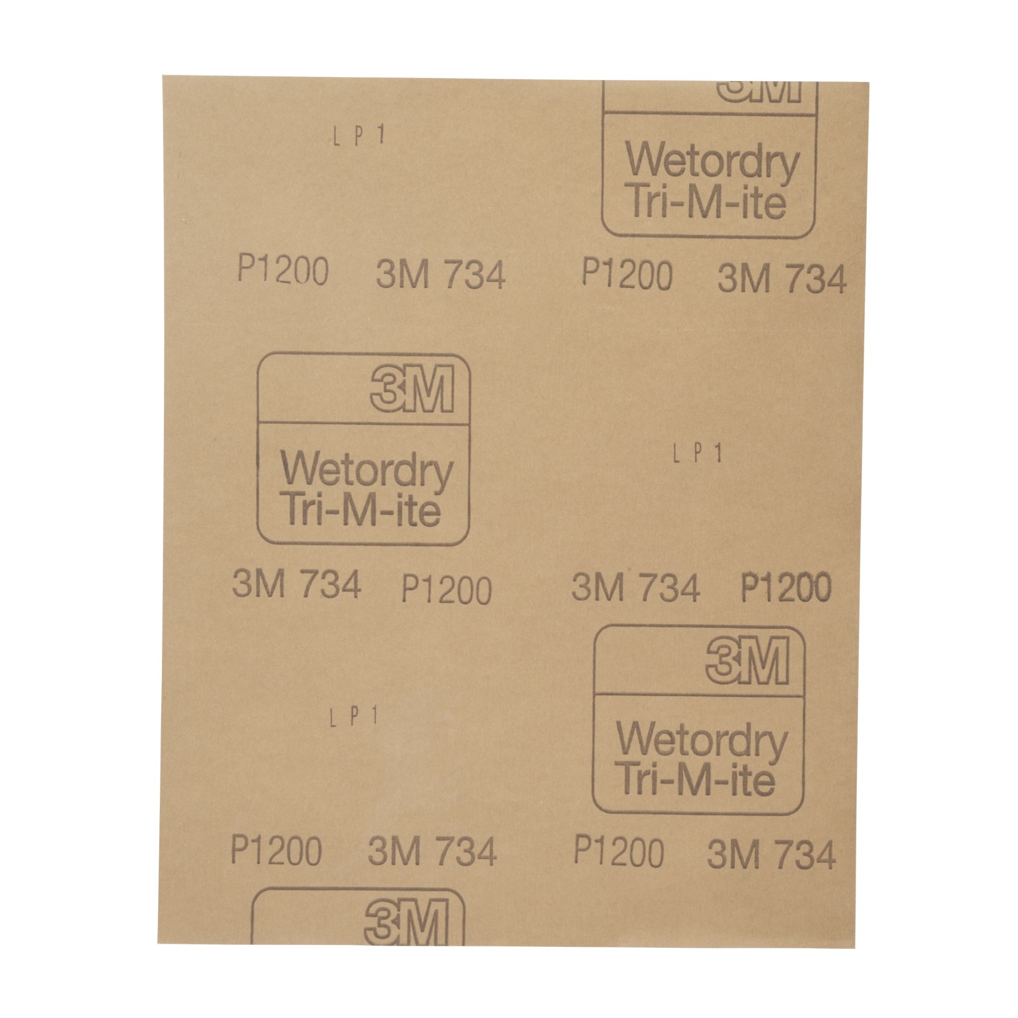 3M™ Wetordry™ Hoja de papel abrasivo 734, 230 mm x 280 mm, P1200, 01970
