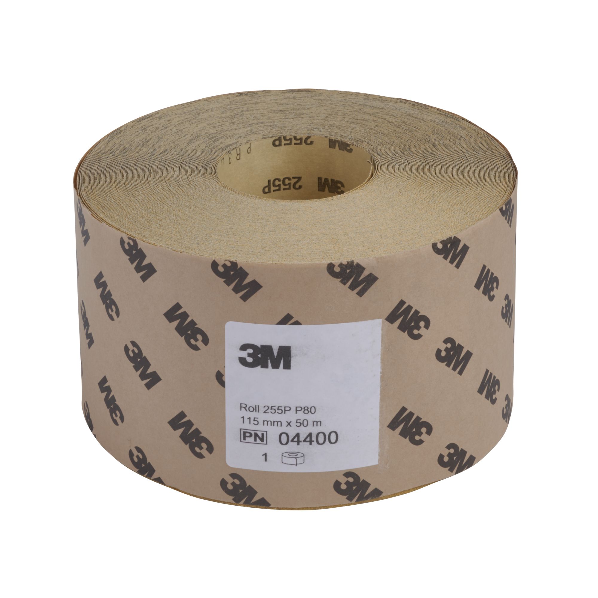 3M™ Rollo de papel abrasivo 255P ,115 mm x 50 m, P80, 04400
