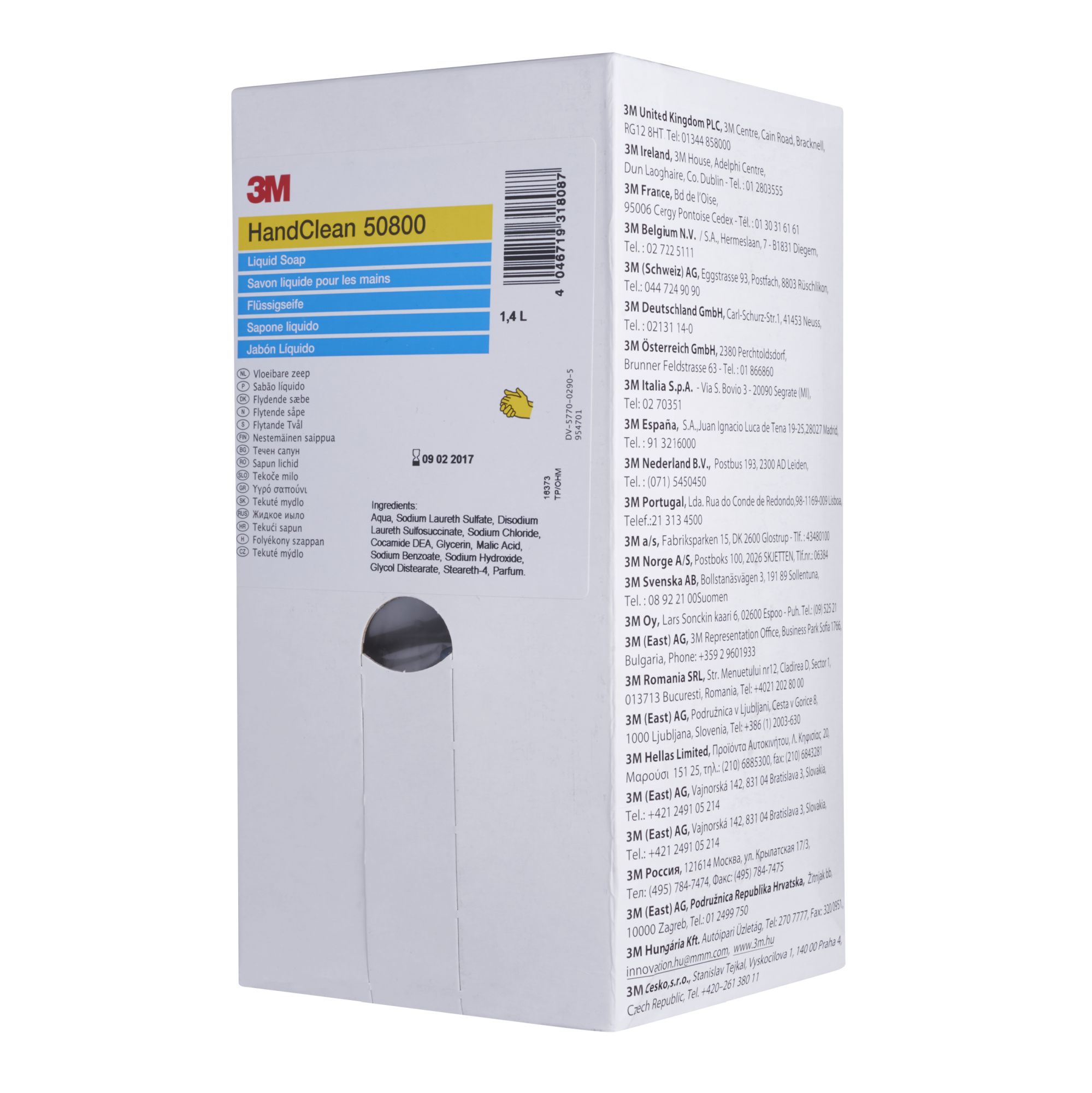 3M™ Limpieza y cuidado de manos, Jabón líquido, 1.4 L, 50800