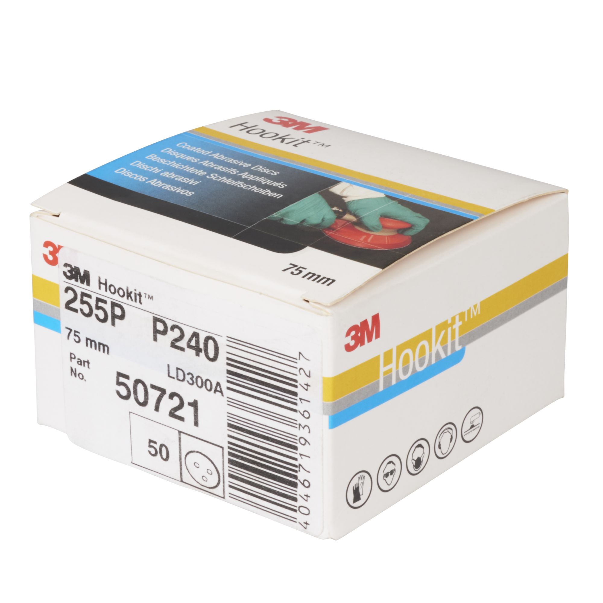 3M™ Hookit™ Disco abrasivo 255P, 75 mm, 3 agujeros, P240, 50721