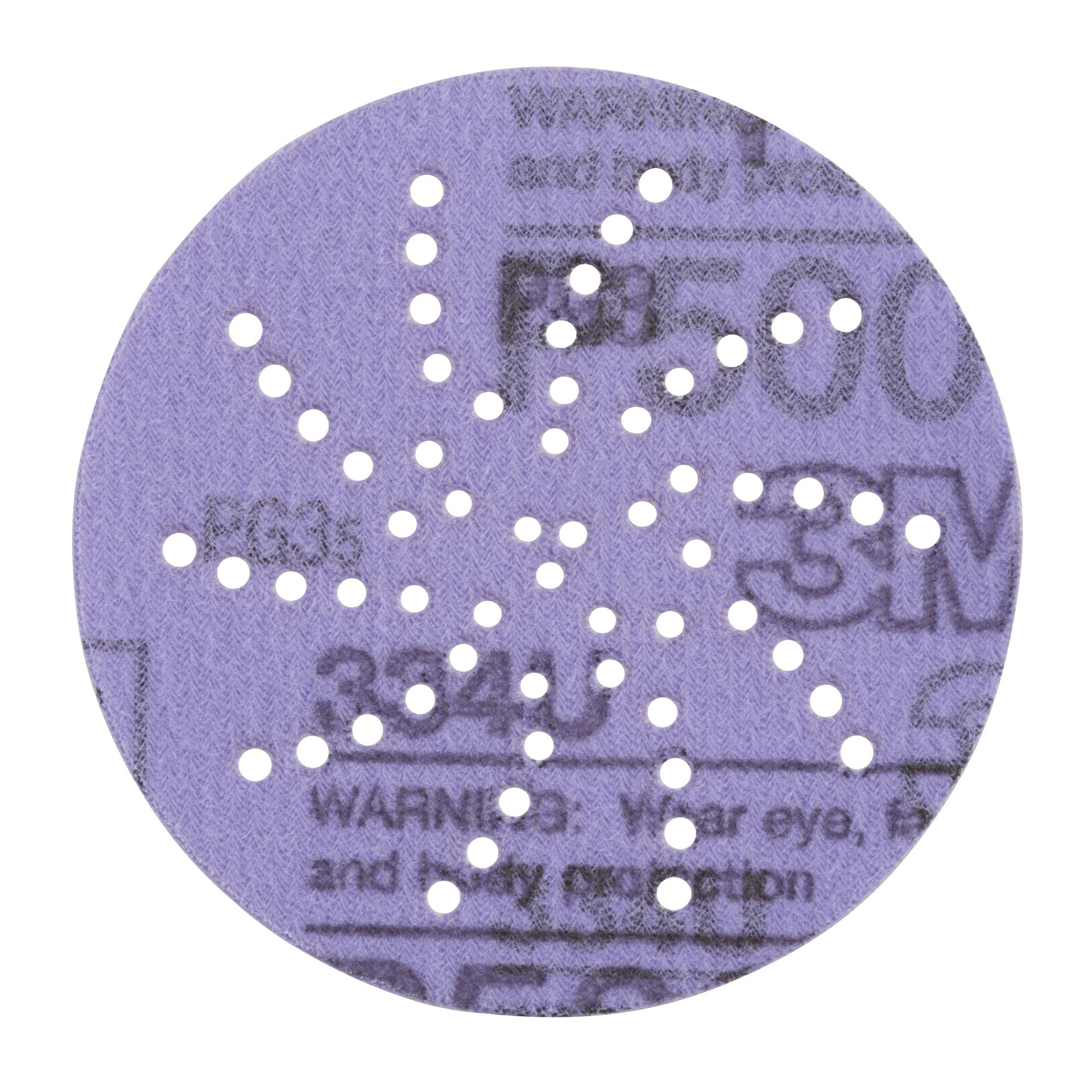 3M™ Hookit™ Disco abrasivo púrpura 334U, 75 mm, multiagujeros, P500, 51020