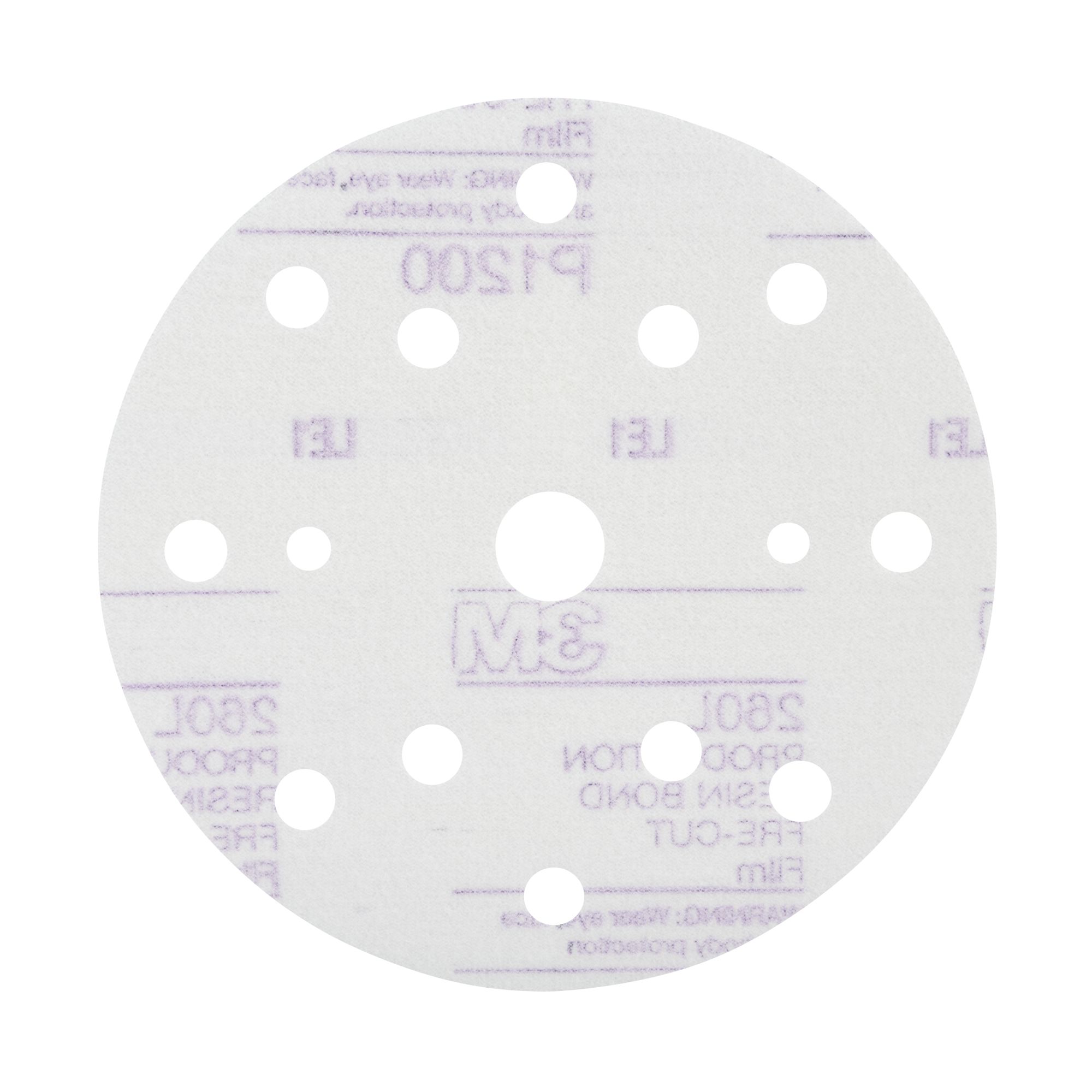 3M™ Hookit™ Disco abrasivo de acabado 260L, 150 mm, 15 agujeros, P1200, 51054