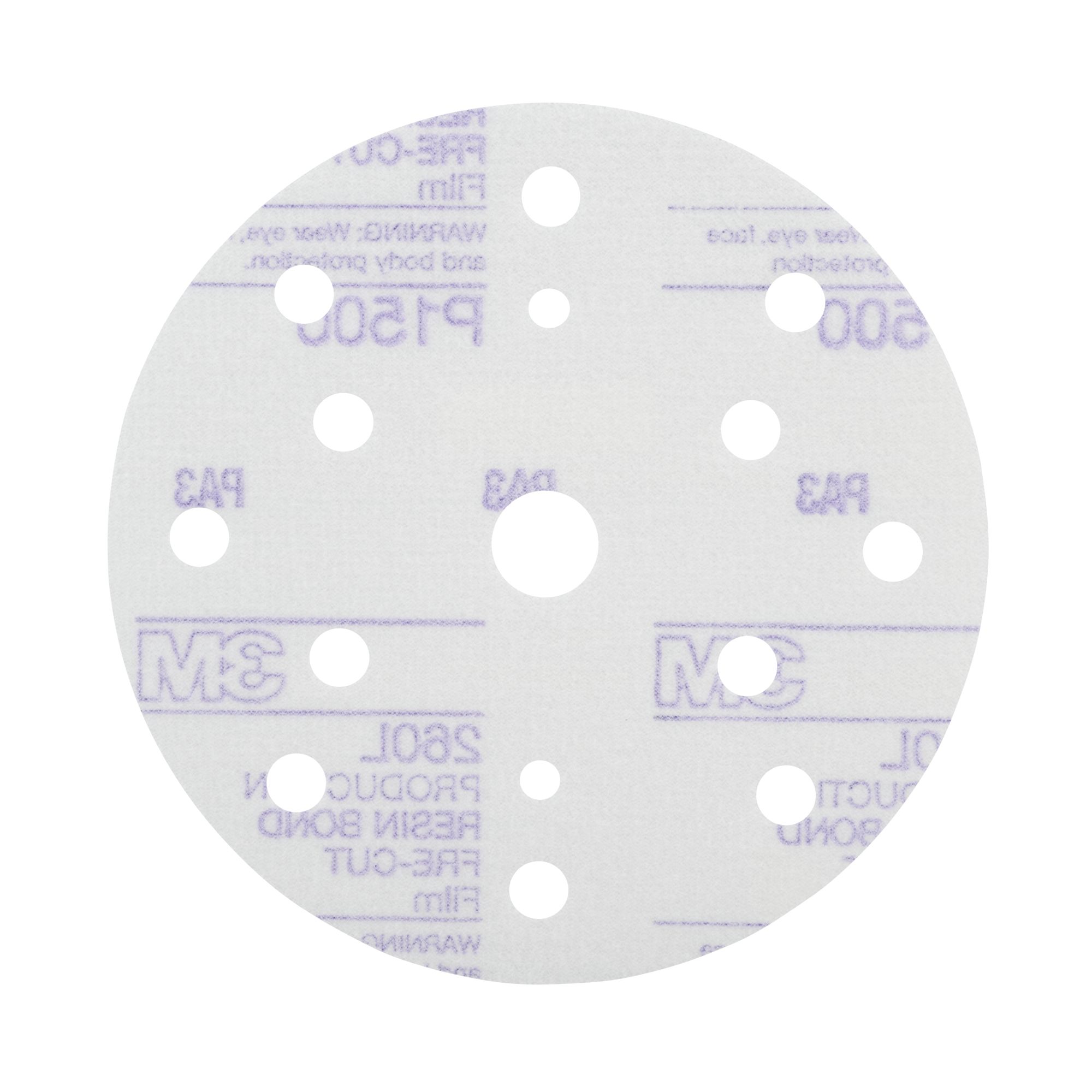 3M™ Hookit™ Disco abrasivo de acabado 260L, 150 mm, 15 agujeros, P1500, 51053