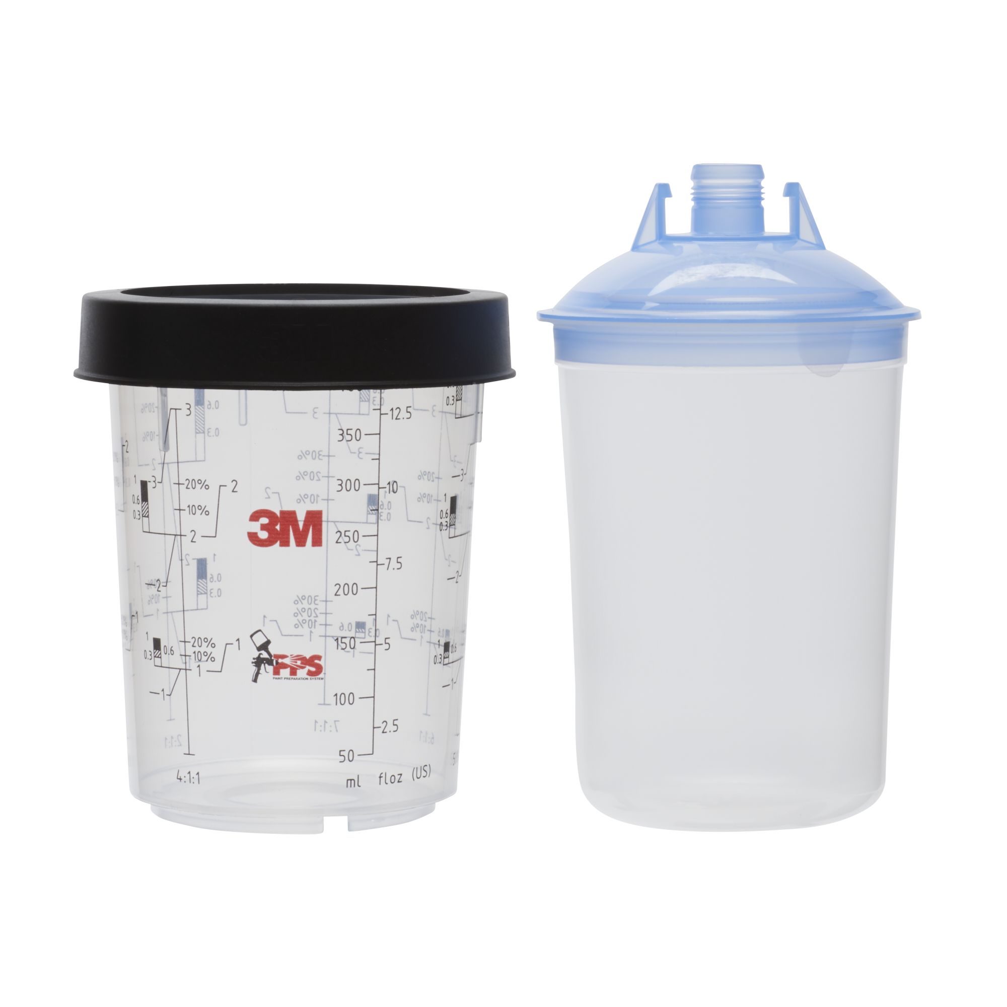 3M™ PPS™ Kit de tapas y vasos, midi con tapas adicionales, 400 ml, 125 µ, 16375