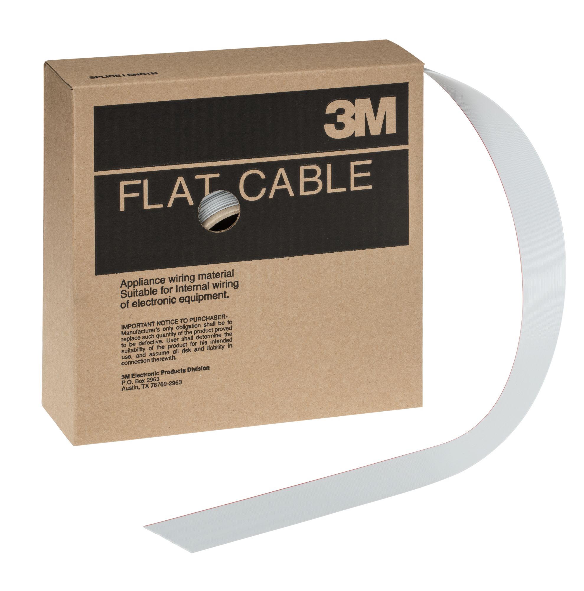 3M™ Cable plano con conductor redondo, serie 3625, 3625/44, 30 m