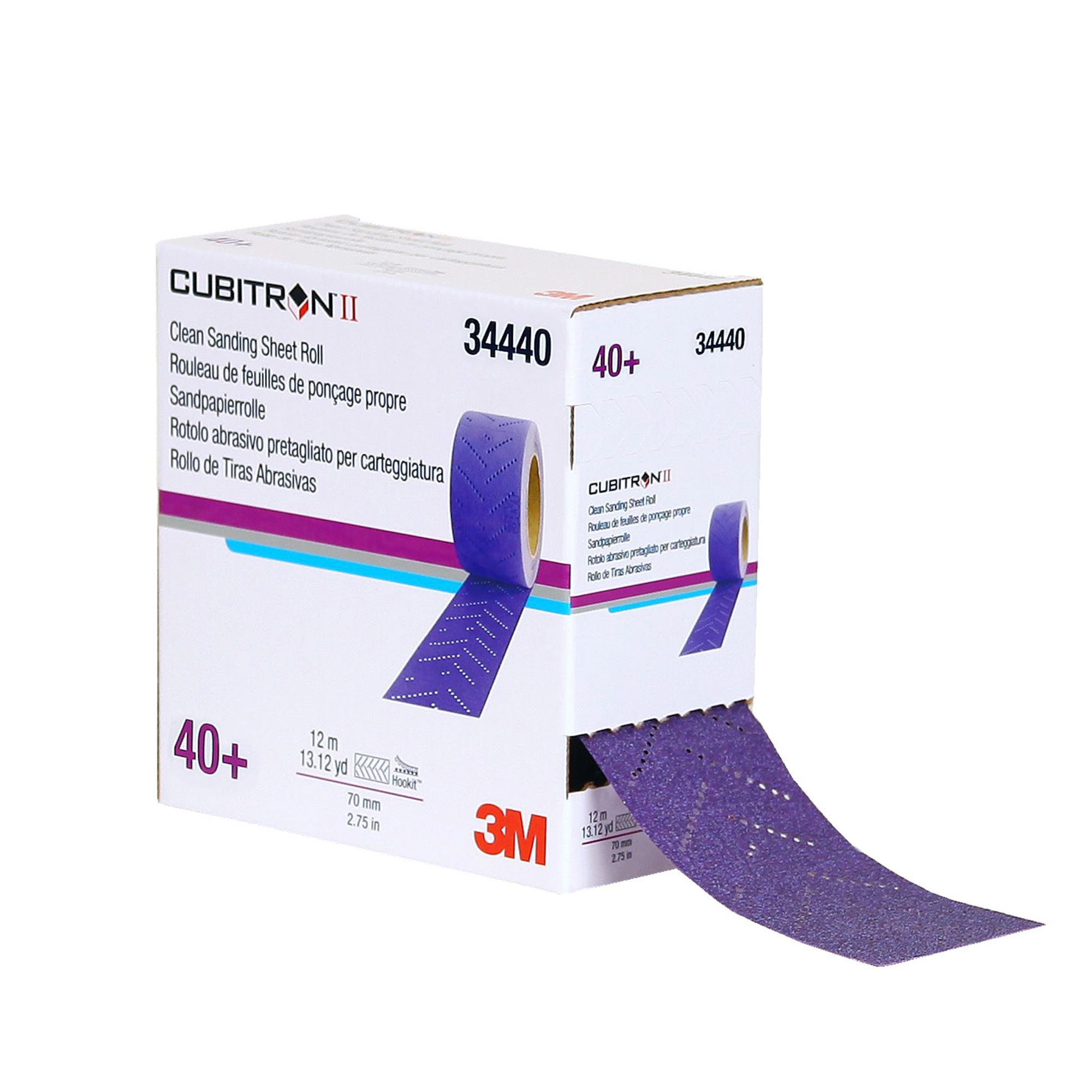 3M™ Cubitron™ II Hookit™ Tira abrasiva en rollo 737U, 70 mm x 8 m, 40+, 34440