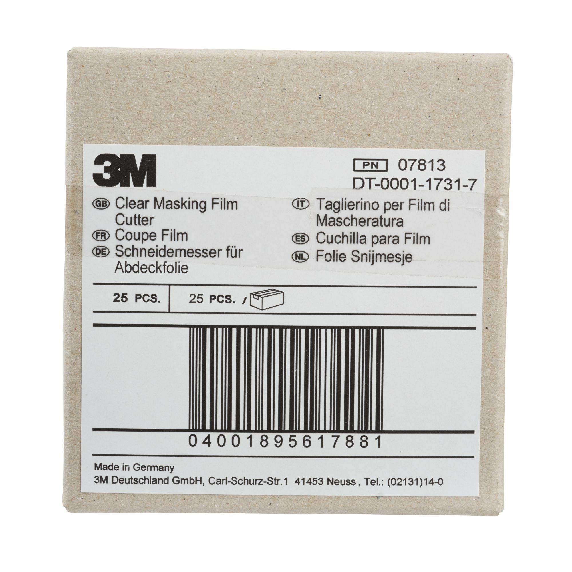 3M™ Cuchilla de funda para enmascarar transparente, estándar, azul, 07813