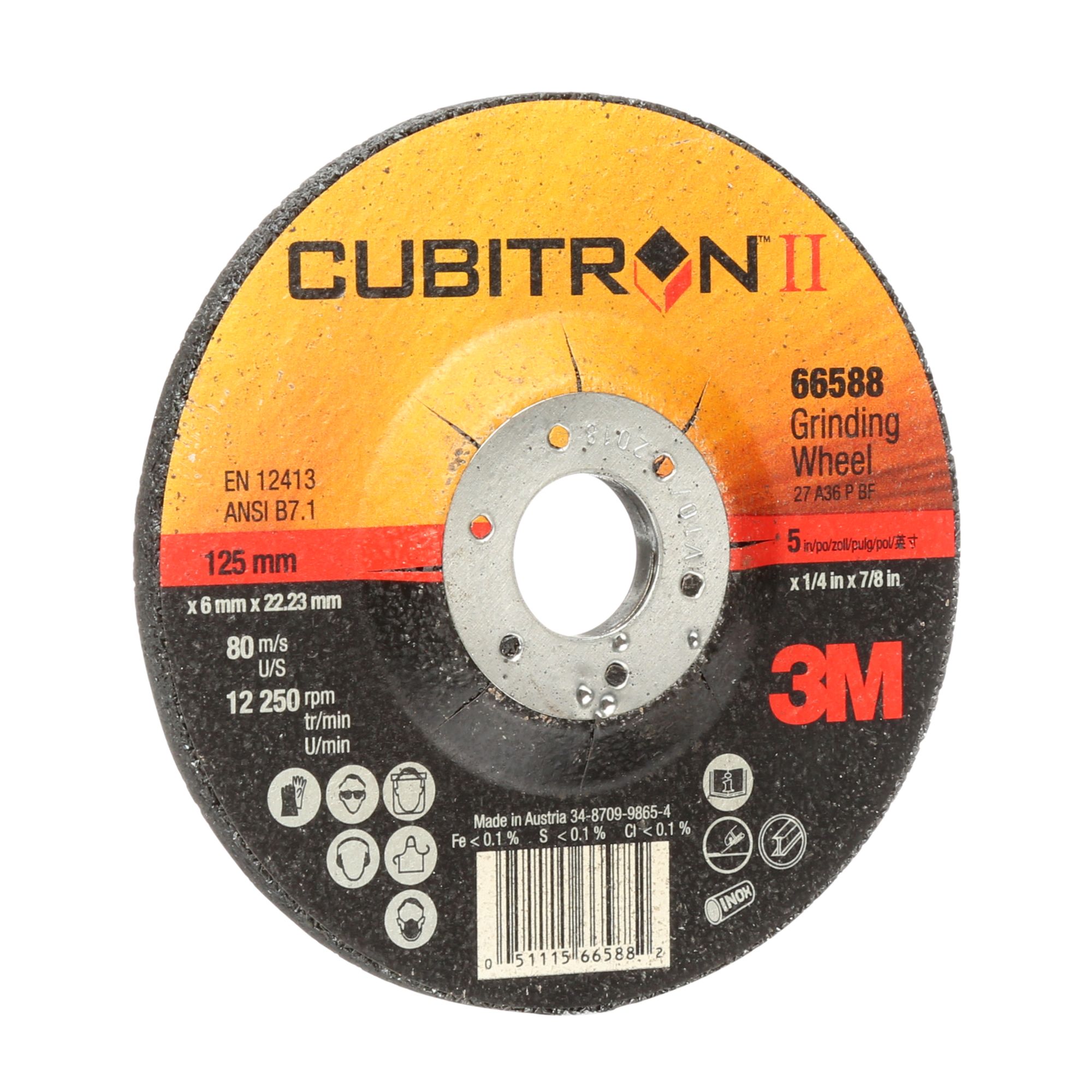 3M™ Cubitron™ II Disco de Desbaste de Centro Hundido T27, 180 mm, 94000