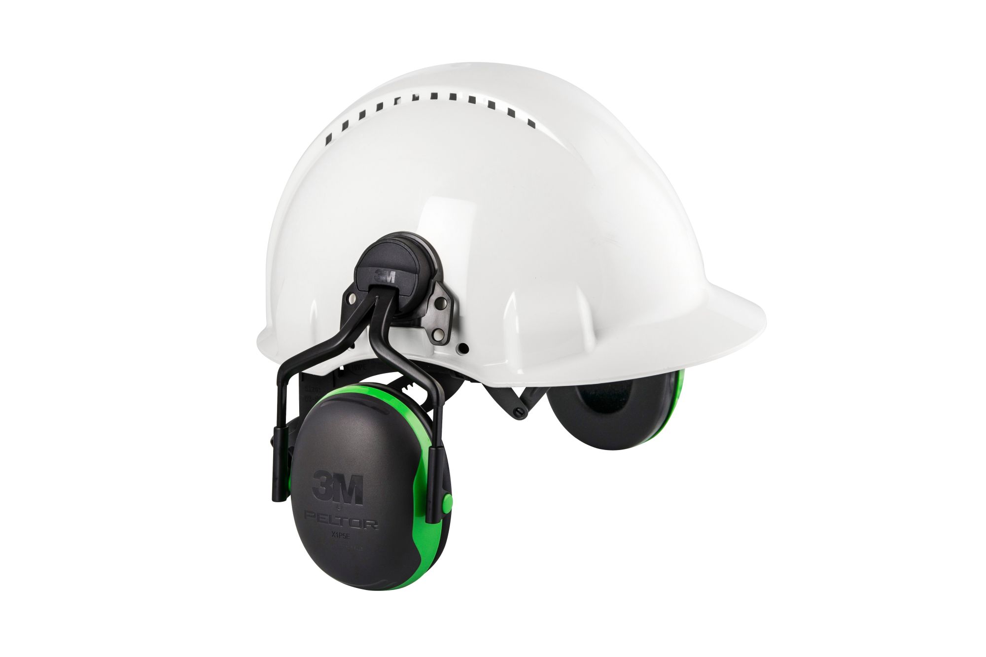 3M™ PELTOR™ X1P5E Orejeras para casco con anclaje P3E, 26 dB, verde (10 orejeras/caja)