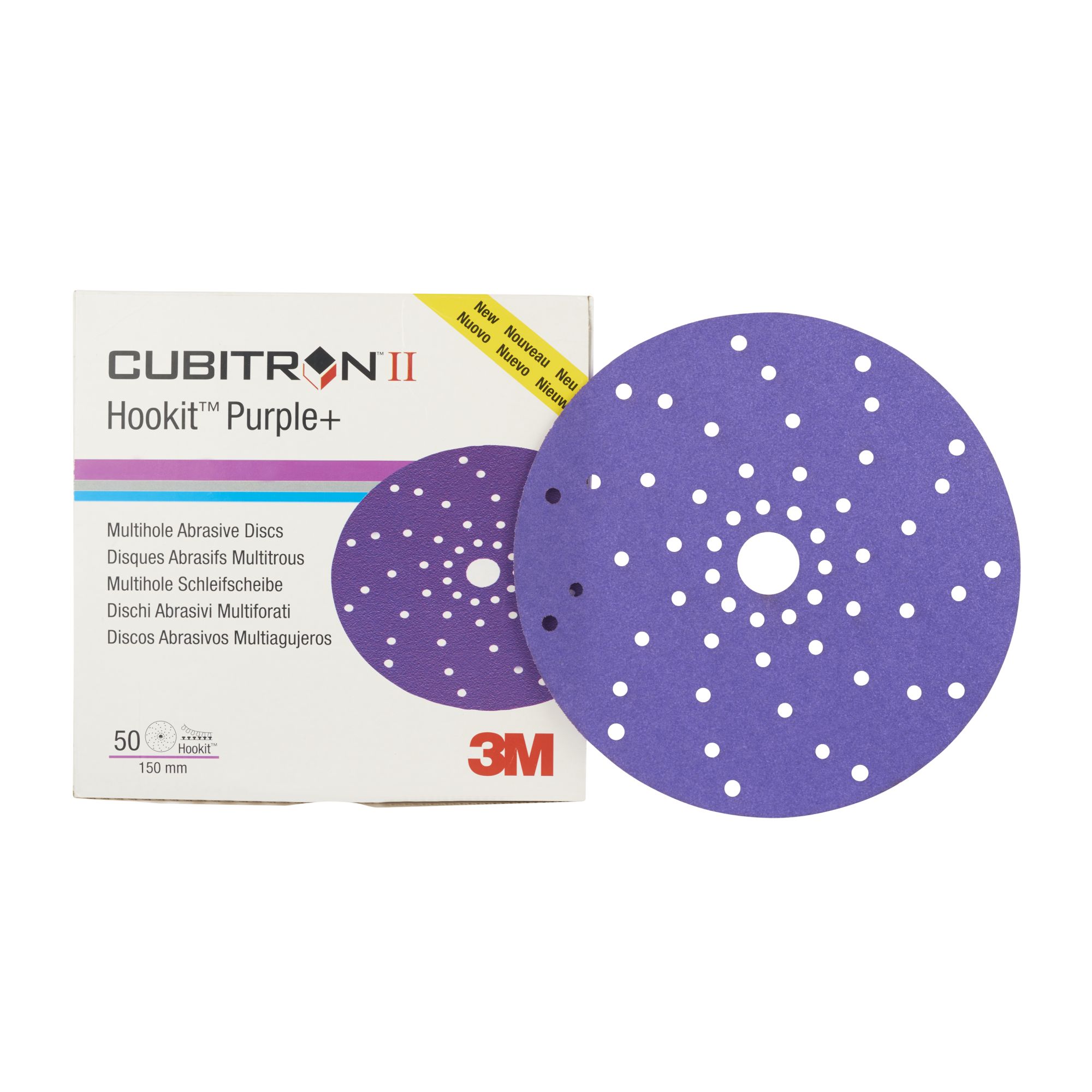 3M™ Cubitron™ II Hookit™ Disco abrasivo 737U, 150 mm, multiagujeros, 180+, 51422