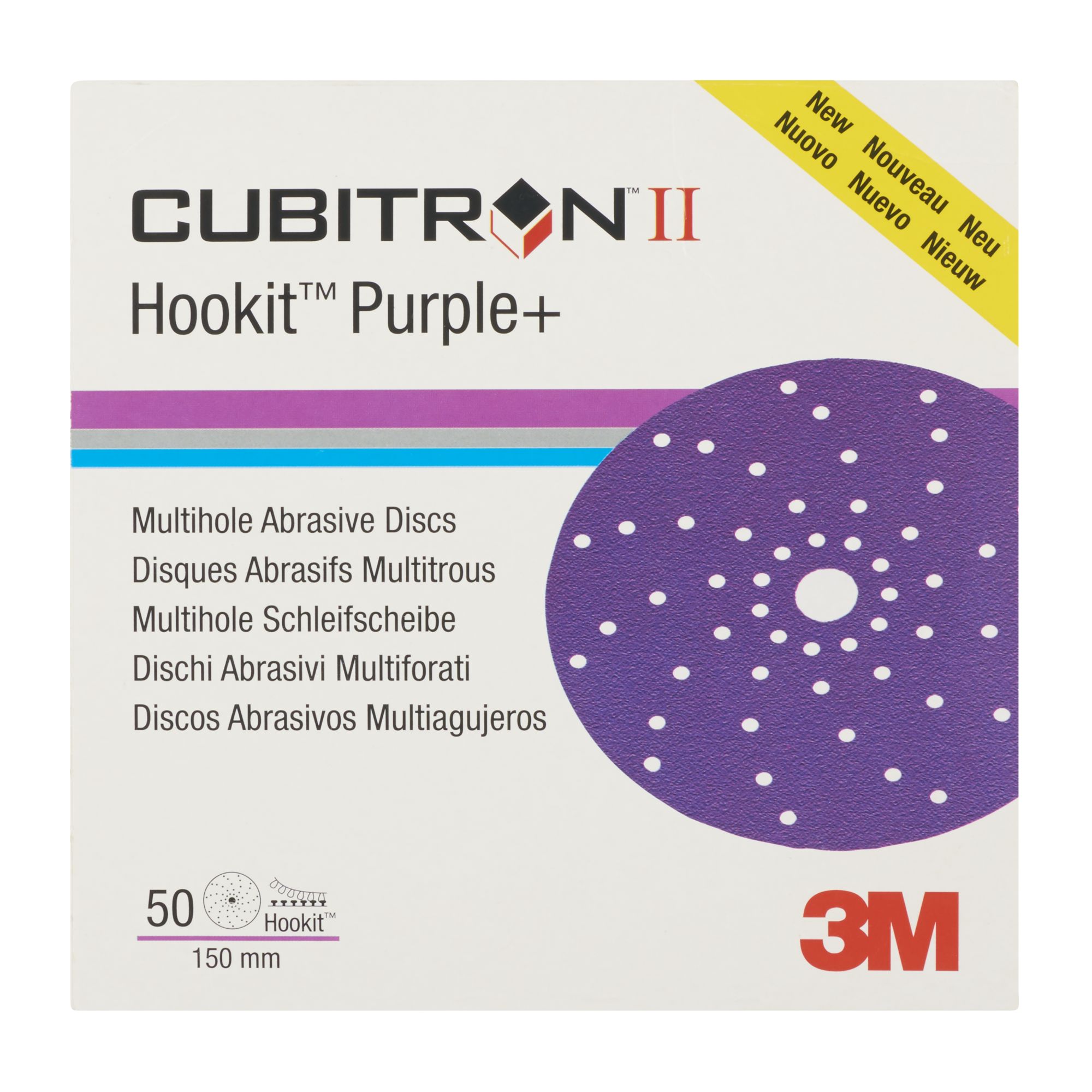 3M™ Cubitron™ II Hookit™ Disco abrasivo 737U, 150 mm, multiagujeros, 180+, 51422