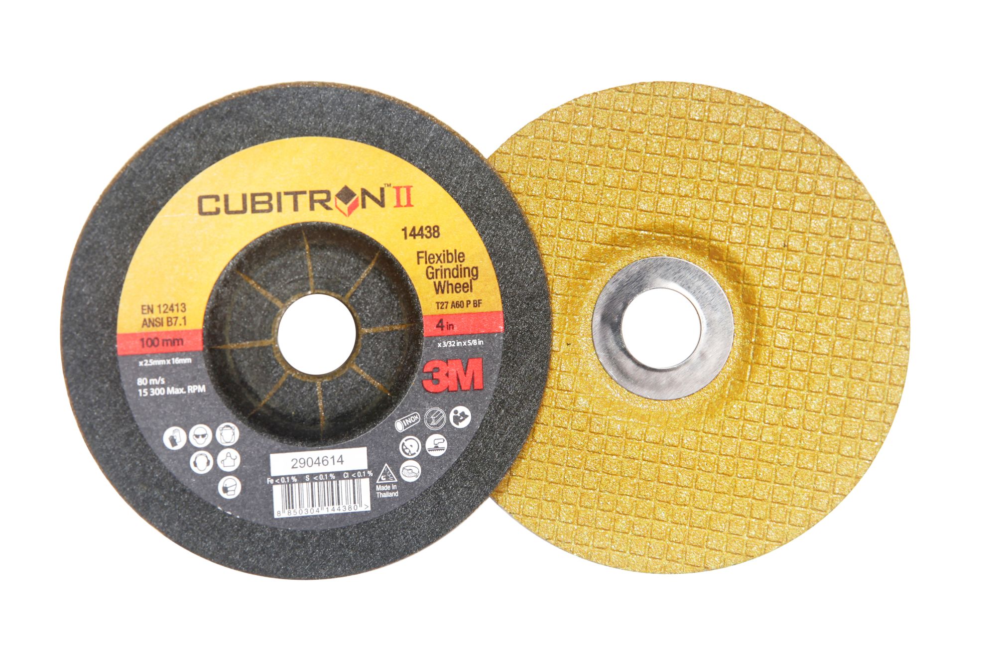 3M™ Cubitron™ II Discos de Desbaste Flexible Grinding, T27, 100 mm x 3mm x 16 mm, 36+