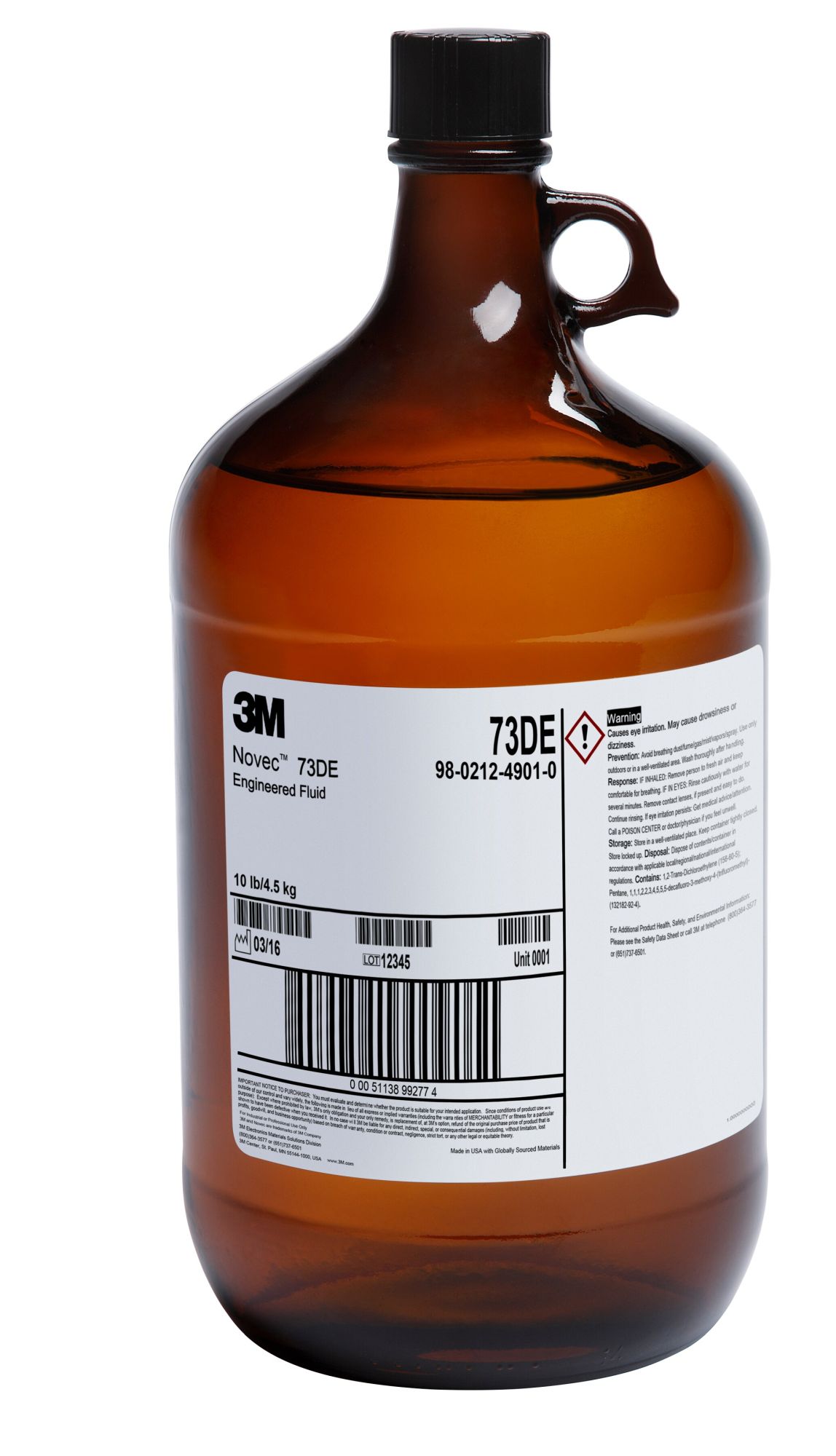 NOVEC 73DE ENGINEERED FLUID 550LB