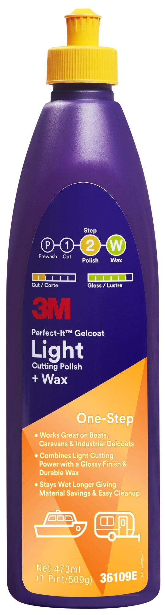 3M™ Perfect-It™ Gel Coat abrillantador + cera, 473 ml, 36109E