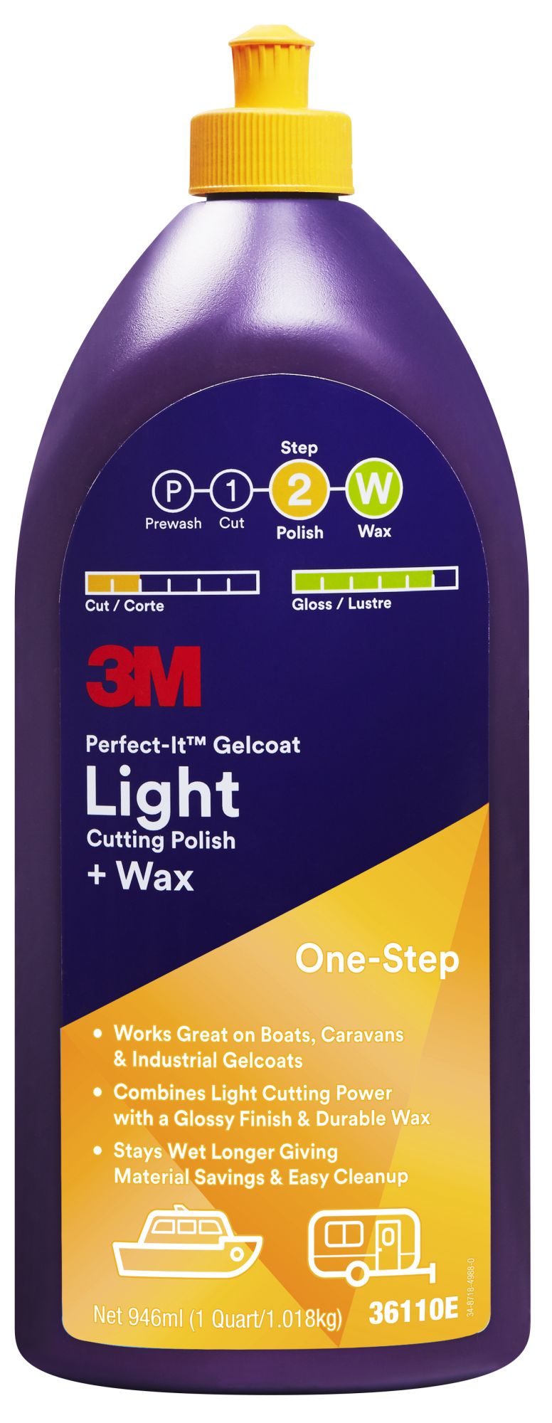 3M™ Perfect-It™ Gel Coat abrillantador + cera, 946 ml, 36110E