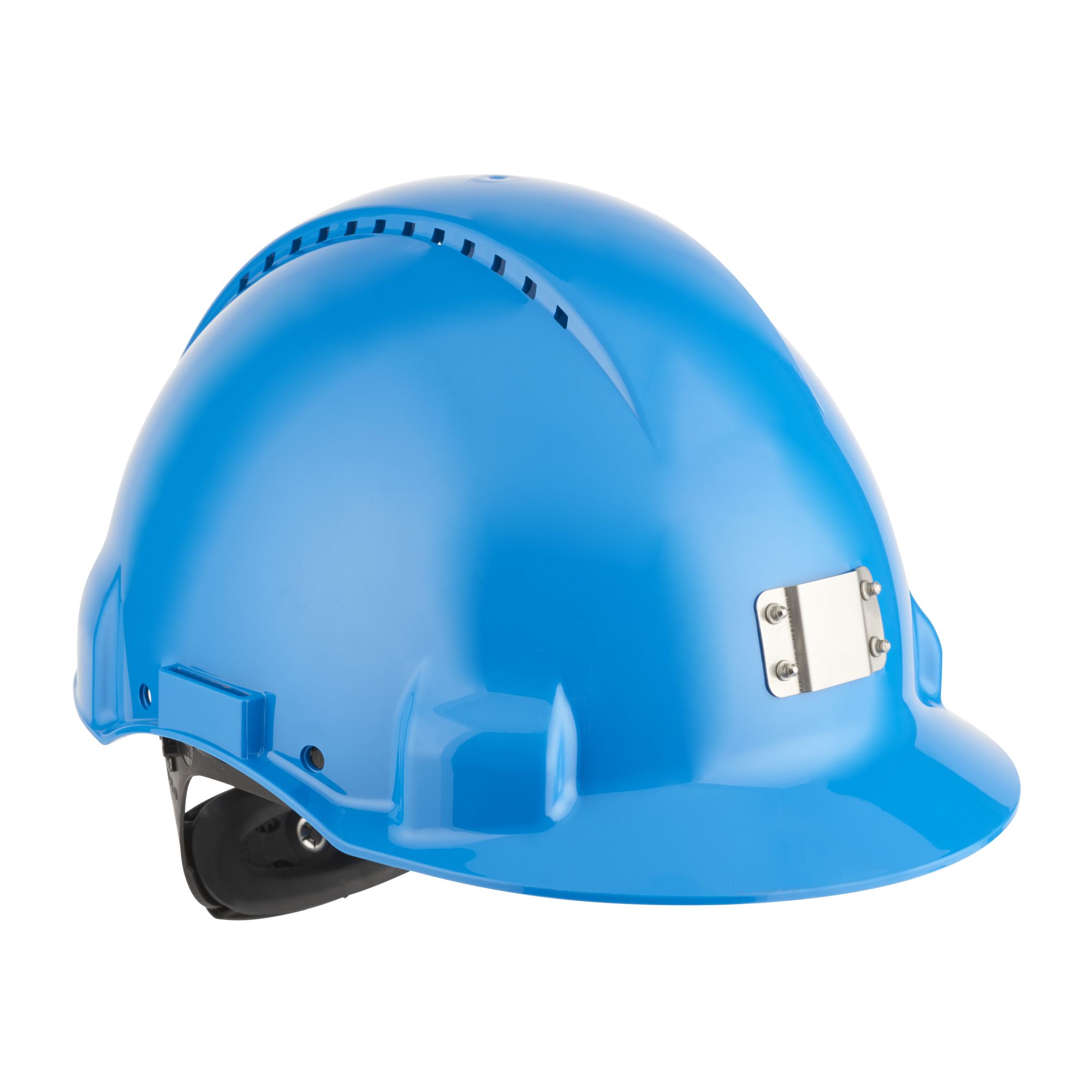 3M™ Casco, Uvicator, con arnés de ruleta, ventilado y banda antisudor de plástico, portalámparas, azul, G3000NUV-10-BB