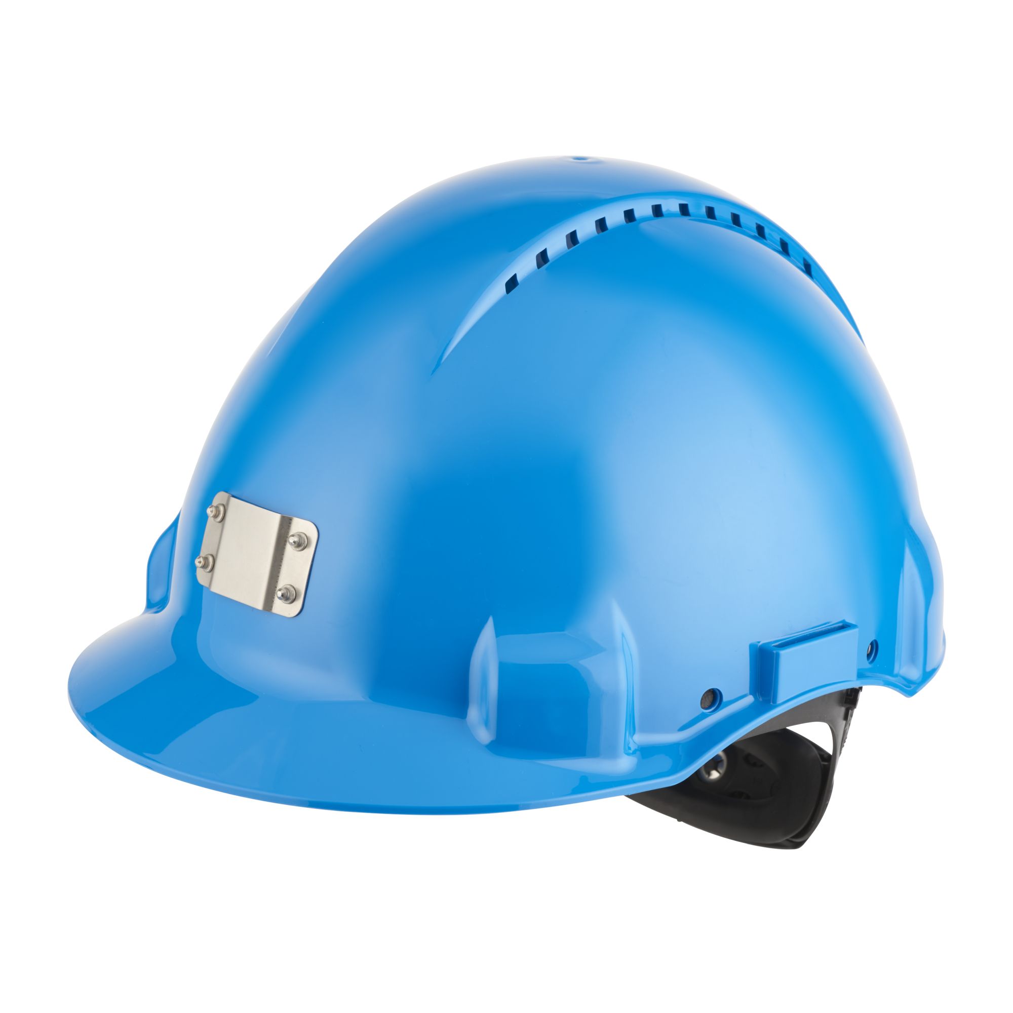 3M™ Casco, Uvicator, con arnés de ruleta, ventilado y banda antisudor de plástico, portalámparas, azul, G3000NUV-10-BB