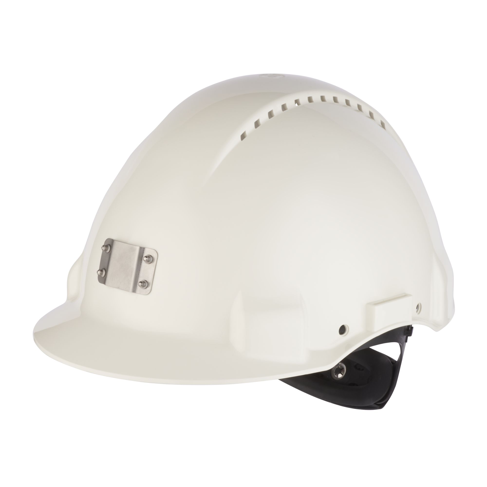 3M™ Casco, Uvicator, con arnés de ruleta, ventilado y banda antisudor de plástico, portalámparas, blanco, G3000NUV-10-VI