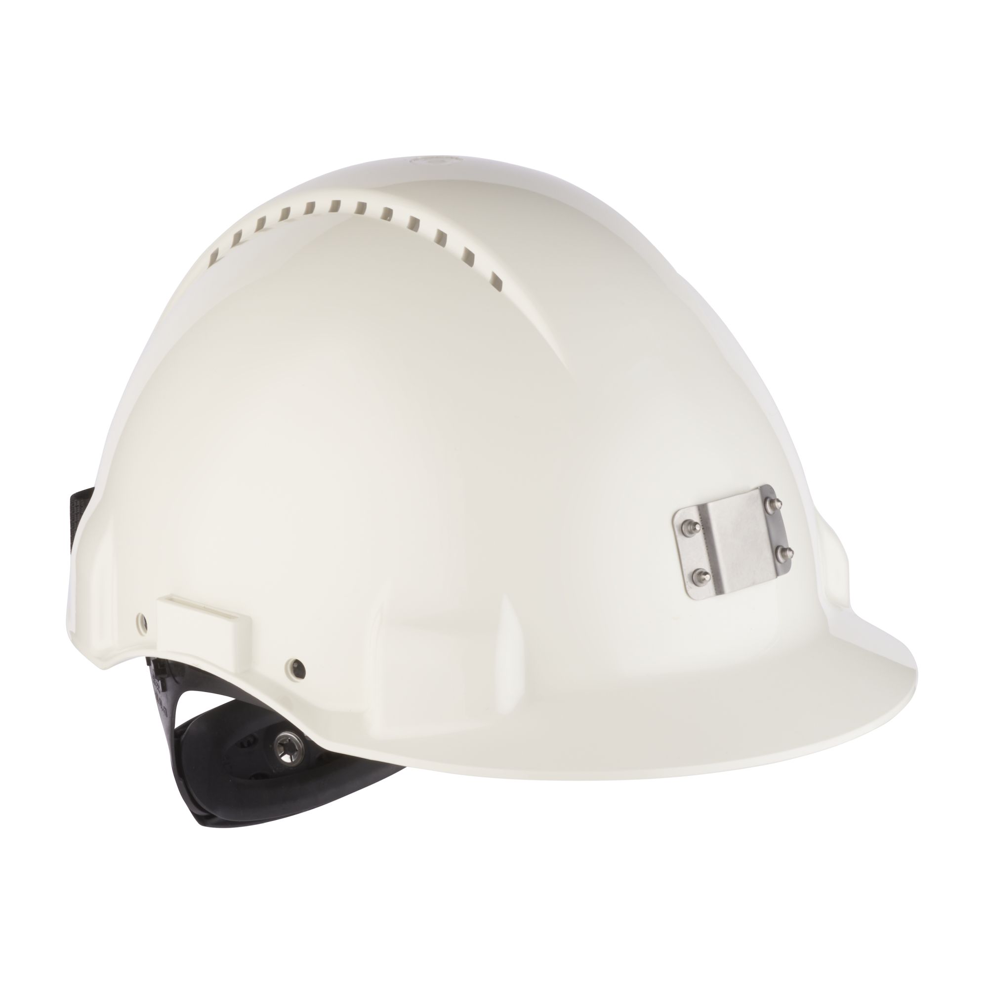 3M™ Casco, Uvicator, con arnés de ruleta, ventilado y banda antisudor de plástico, portalámparas, blanco, G3000NUV-10-VI