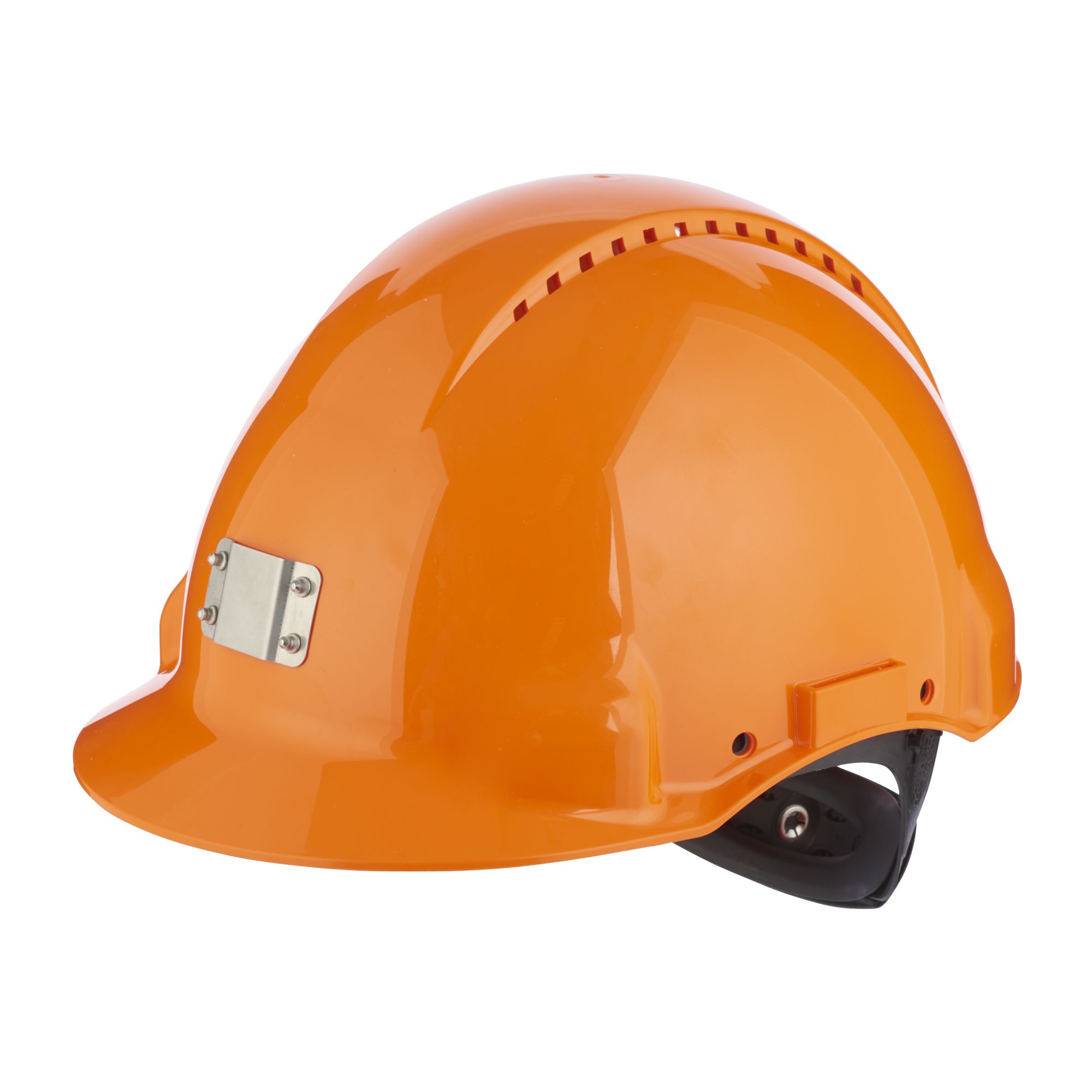 3M™ Casco, Uvicator, con arnés de ruleta, ventilado y banda antisudor de plástico, portalámparas, naranja, G3000NUV-10-OR