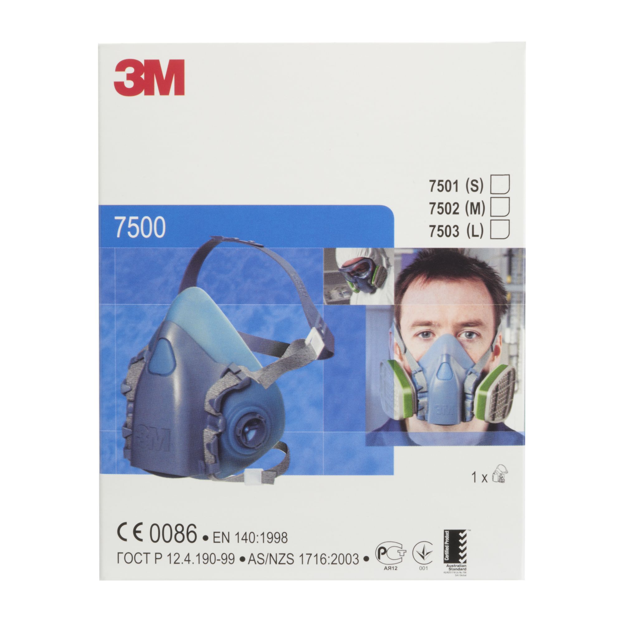 3M™ Media máscara reutilizable, pequeña, 7501