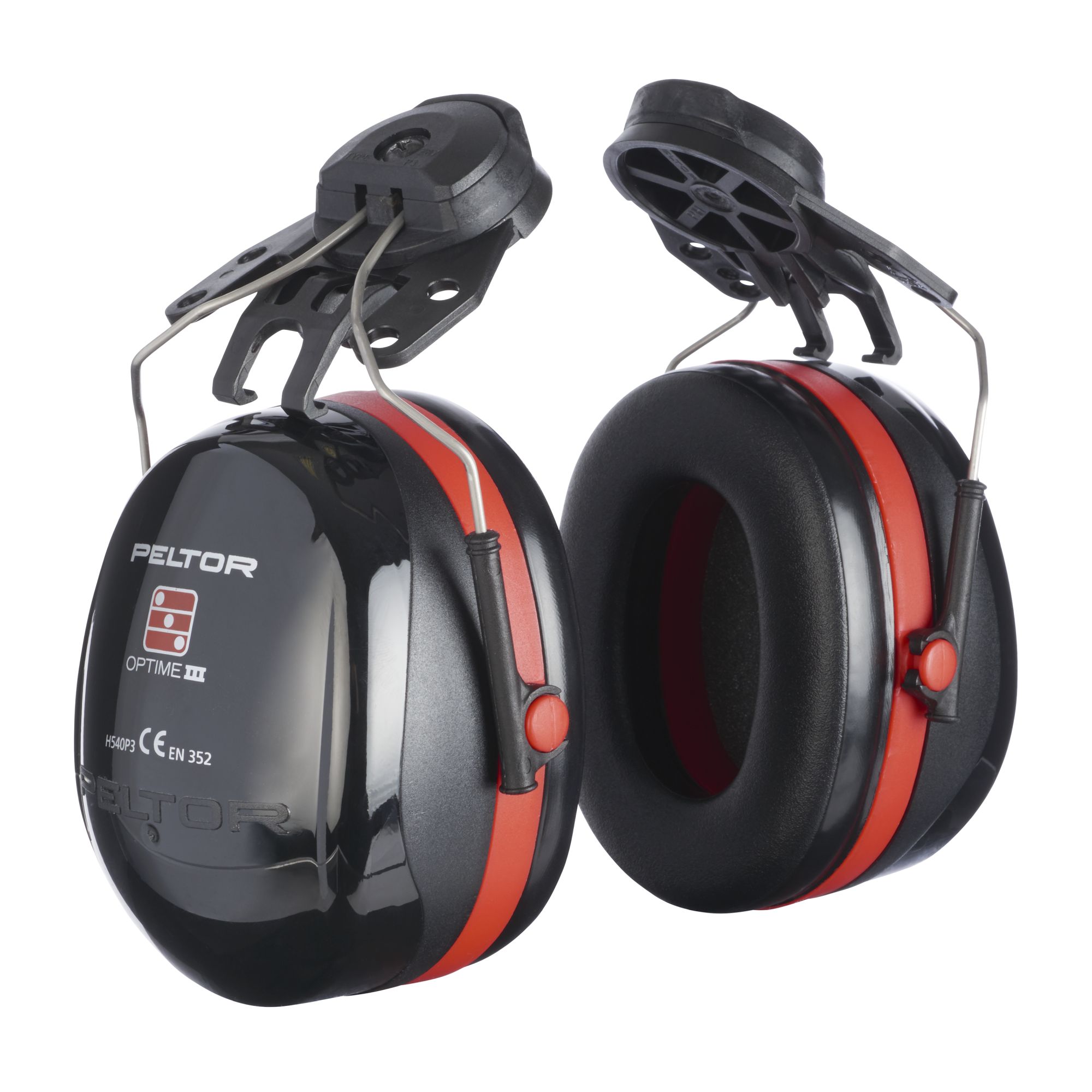 3M™ PELTOR™ Optime™ III Orejeras, 34 dB, negro/rojo, versión montada en casco, H540P3H-413-SV