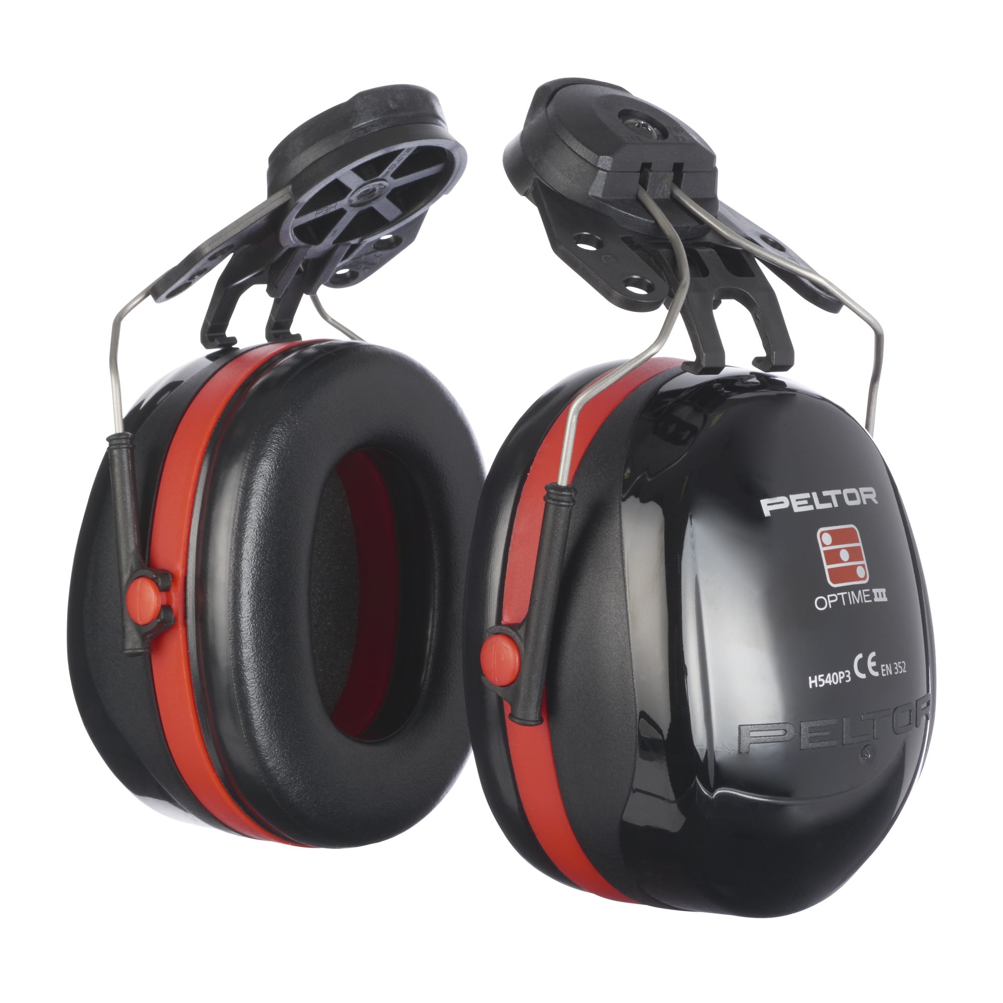 3M™ PELTOR™ Optime™ III Orejeras, 34 dB, negro/rojo, versión montada en casco, H540P3H-413-SV
