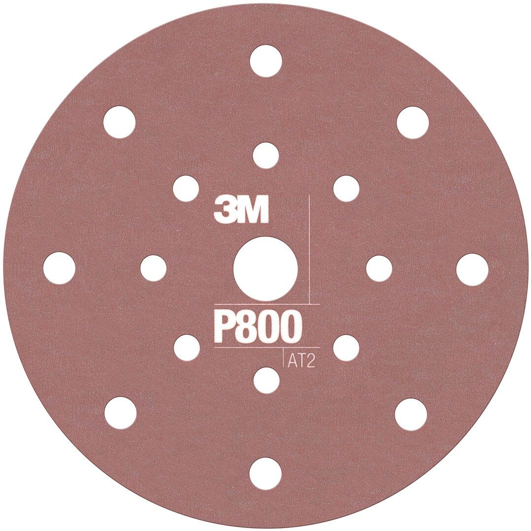3M™ Hookit™ Disco abrasivo flexible 270J, 150 mm, 17 agujeros, P800, 34802