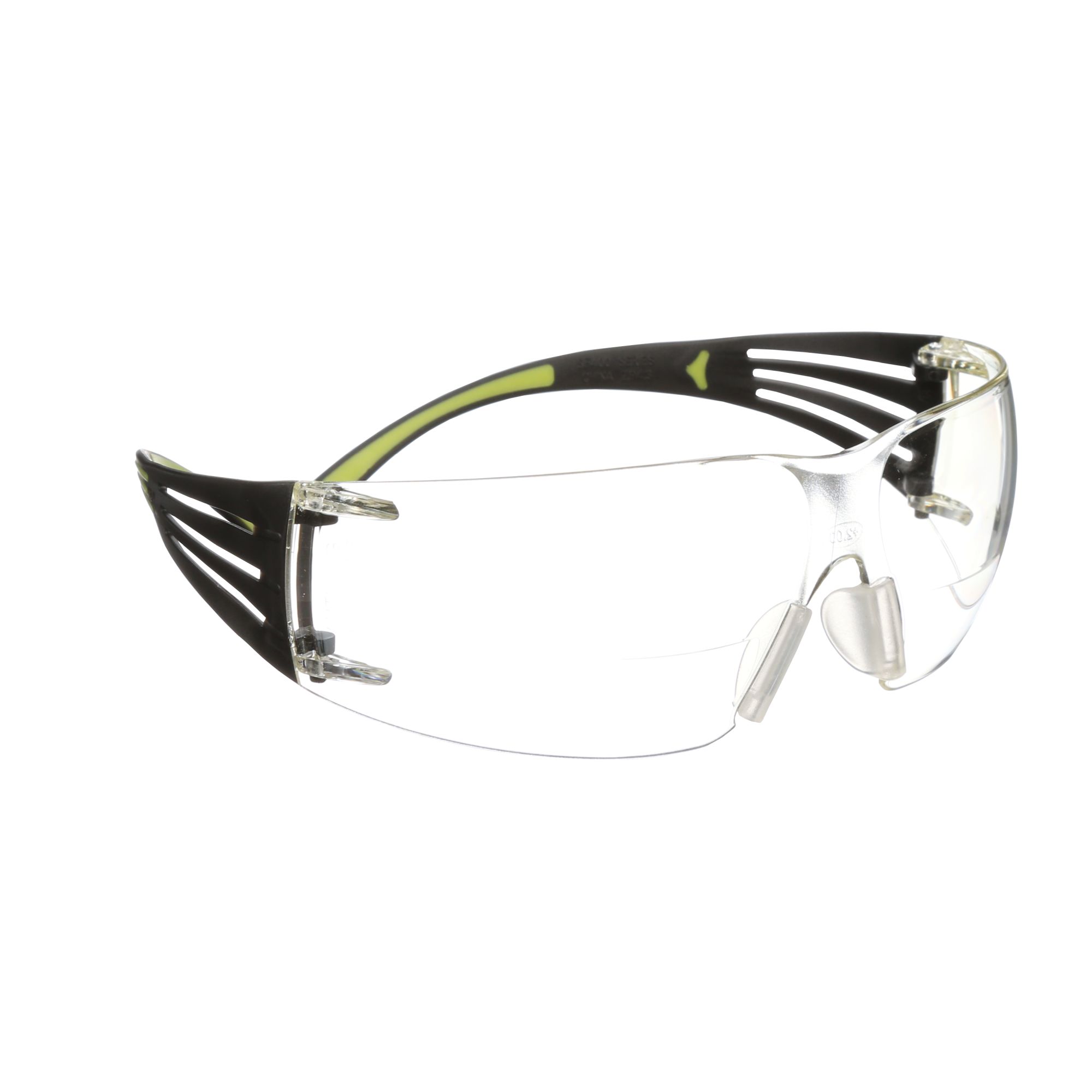 3M™ SecureFit™ 400 Gafas de seguridad graduadas, montura negro/verde, antirrayaduras/antiempañante, lente incolora 2,0 graduación, SF420AS/AF-EU, 20/caja