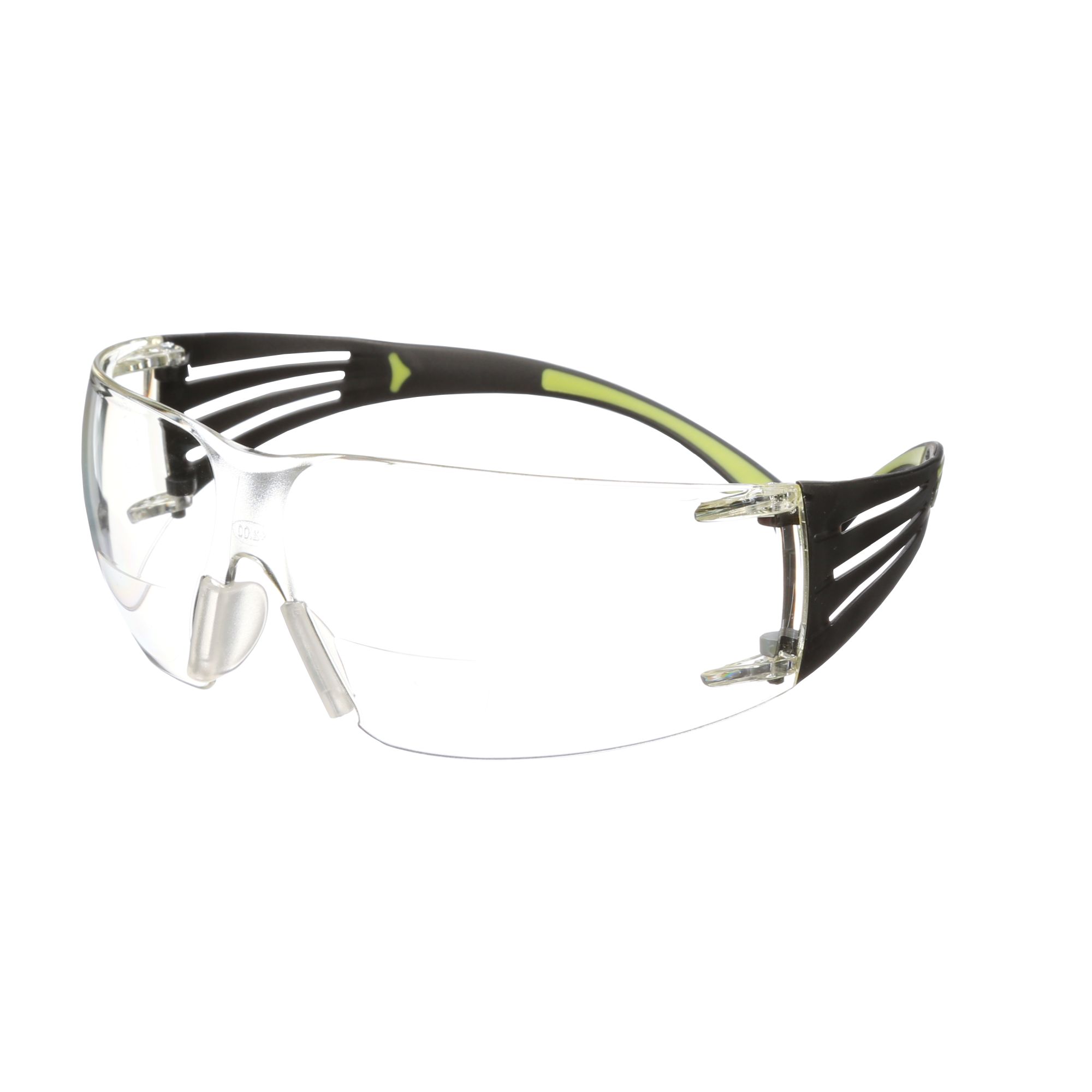 3M™ SecureFit™ 400 Gafas de seguridad graduadas, montura negro/verde, antirrayaduras/antiempañante, lente incolora 2,0 graduación, SF420AS/AF-EU, 20/caja