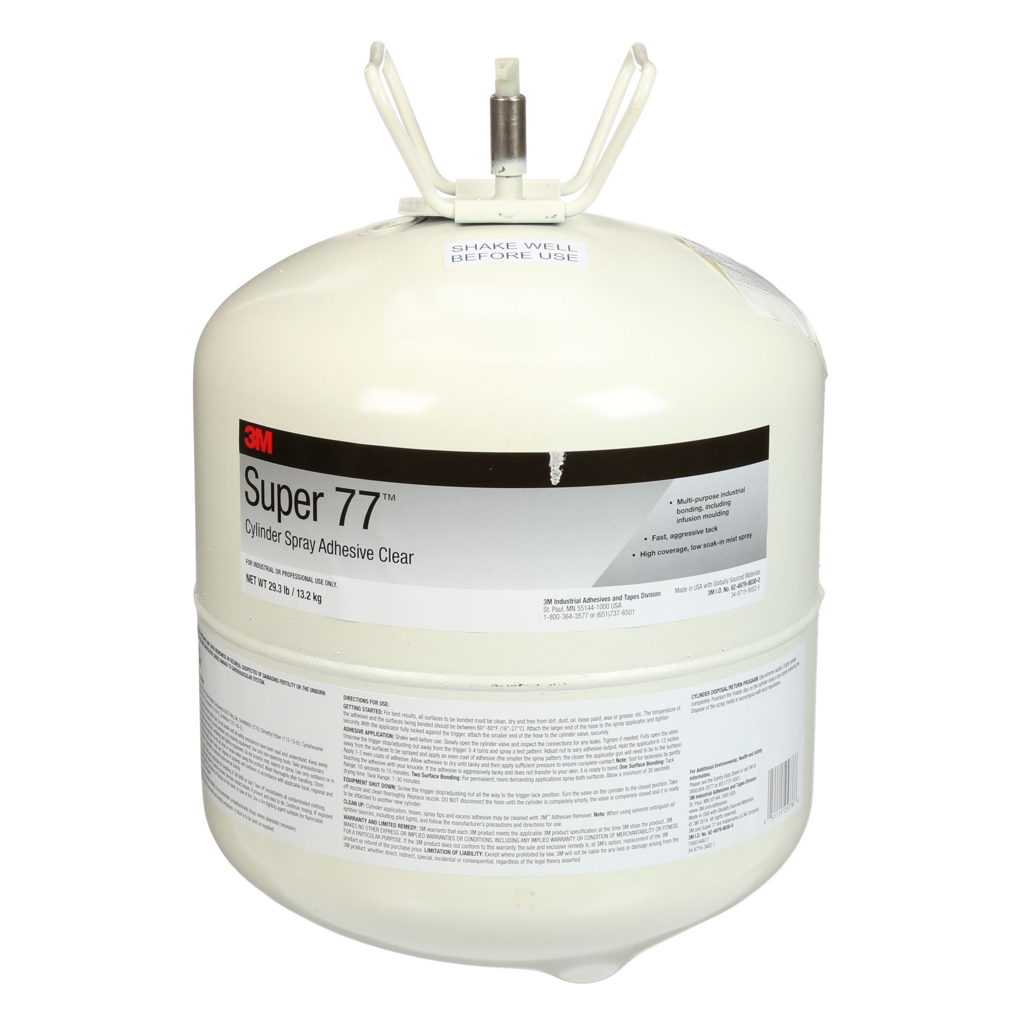3M™ Adhesivo en spray 77™ multiuso cilindro, Transparente, bombona 13.2 kg