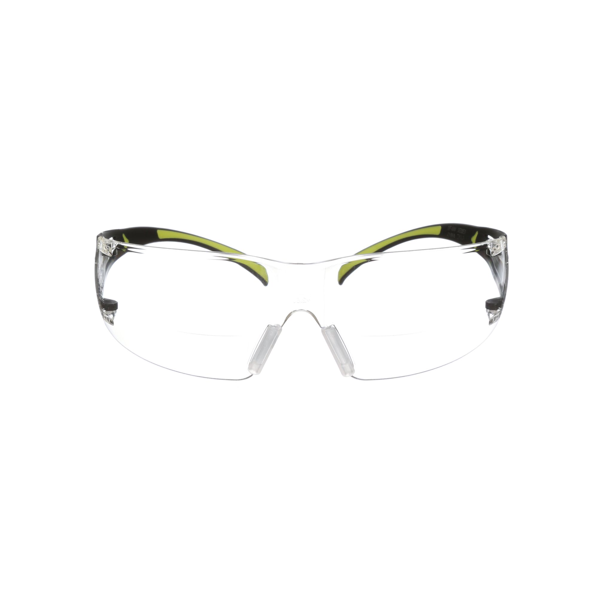 3M™ SecureFit™ 400 Gafas de seguridad graduadas, montura negro/verde, antirrayaduras/antiempañante, lente incolora 2,5 graduación, SF425AS/AF-EU, 20/caja