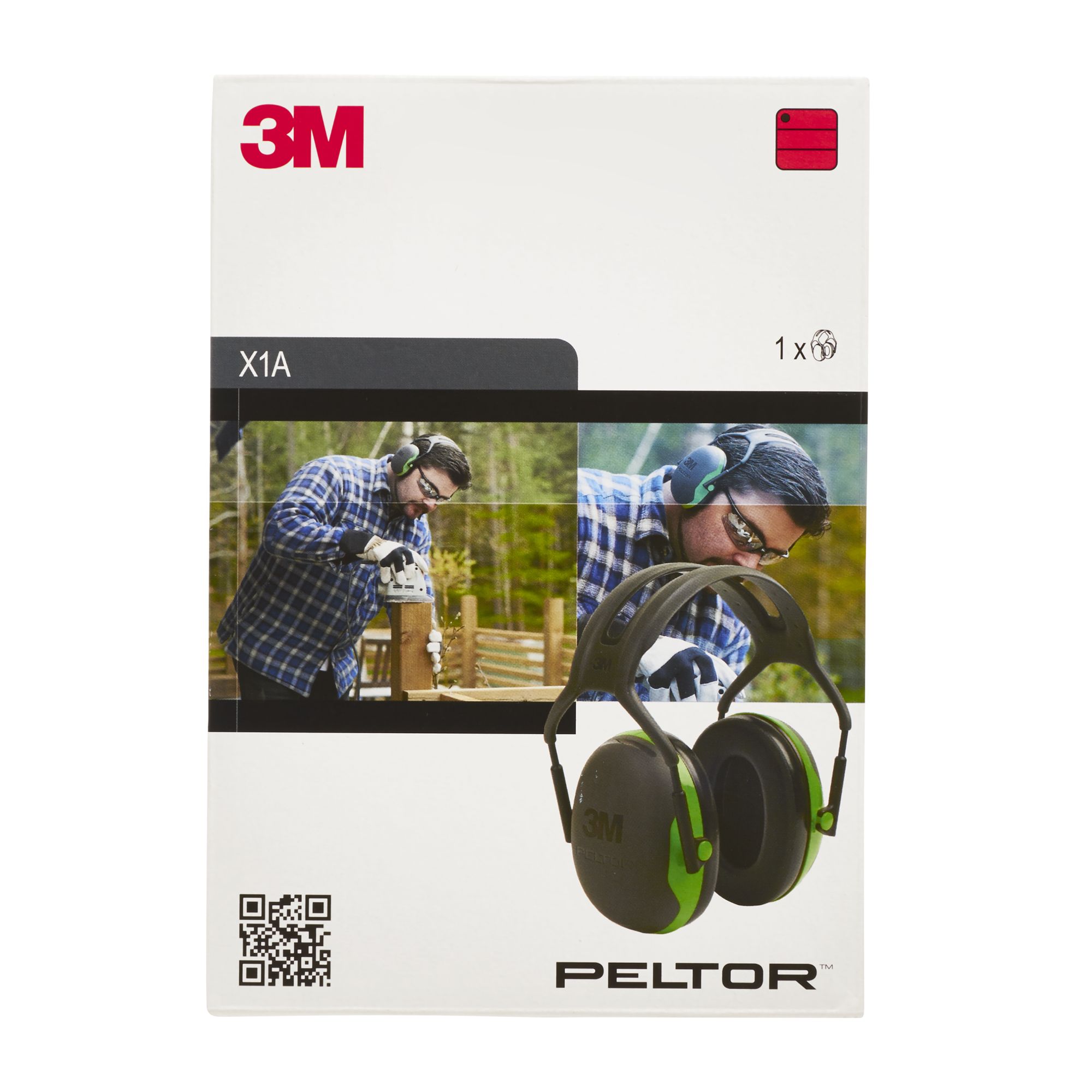 3M™ PELTOR™ X1A Orejeras de diadema, 27 dB, verde (10 orejeras/caja)