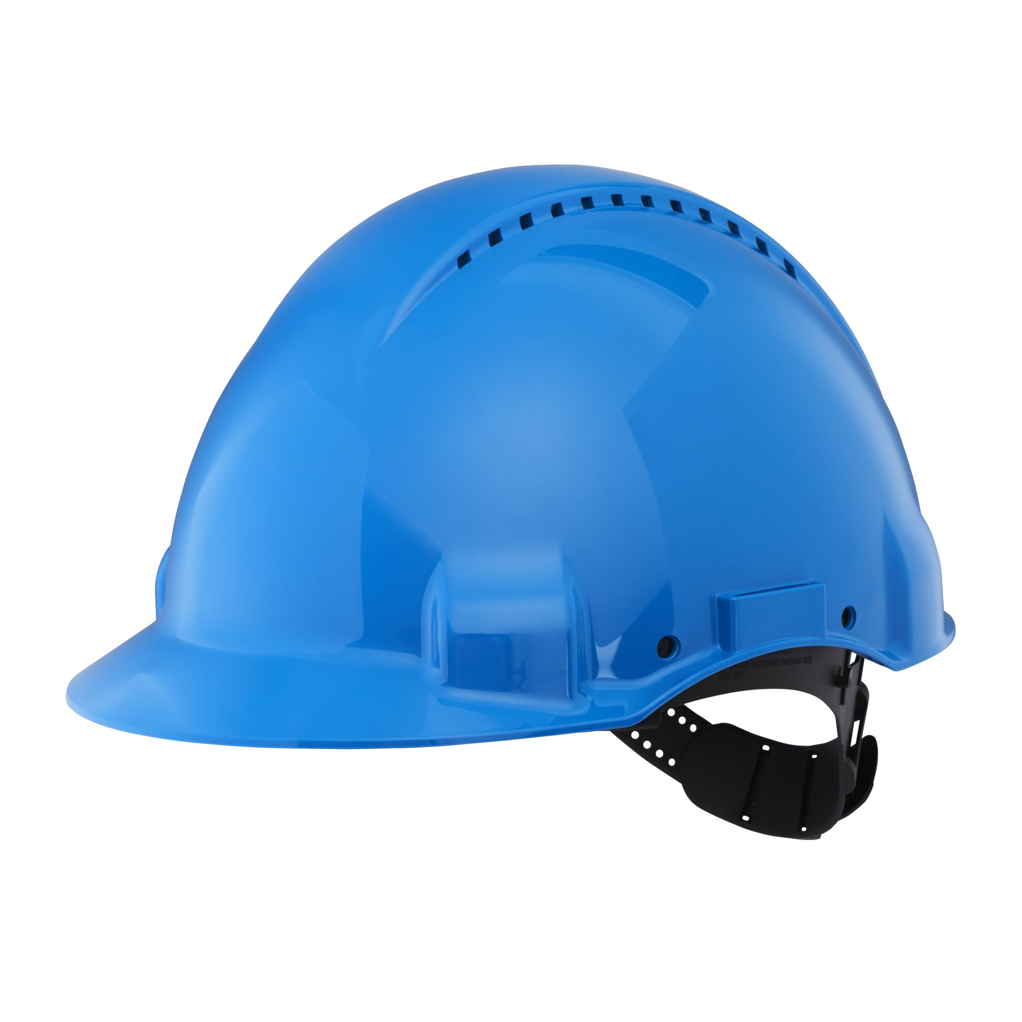 3M™ Casco, Uvicator, con pasador, ventilado y banda antisudor de plástico, azul, G3000CUV-BB