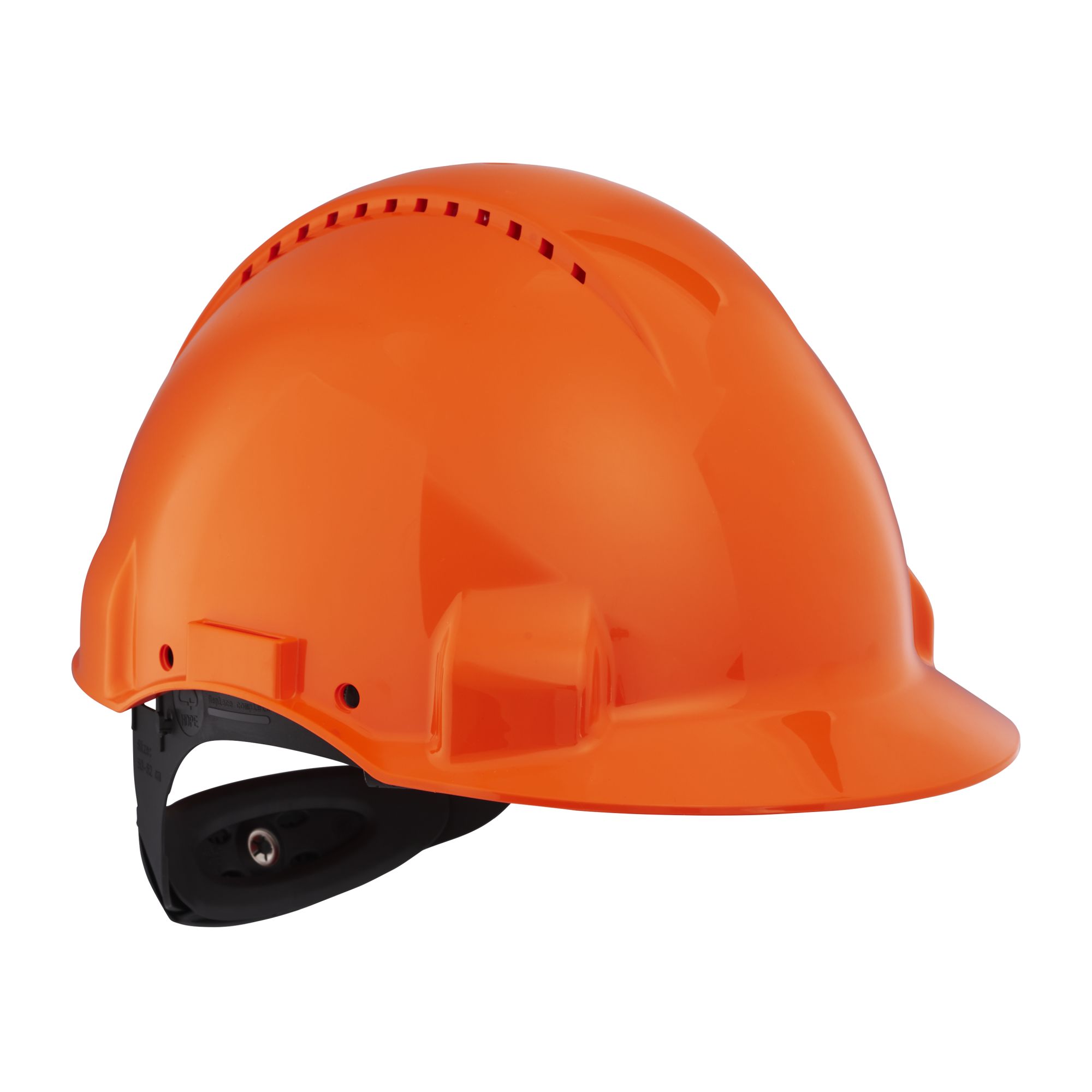 3M™ Casco, Uvicator, con arnés de ruleta, ventilado y banda antisudor de plástico, naranja, G3000NUV-OR