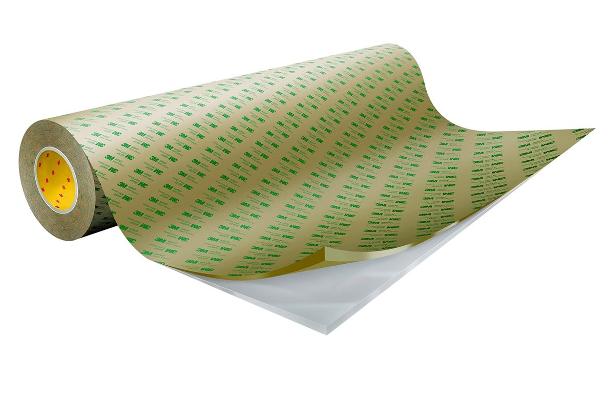 3M™ Cinta adhesiva transferidora 9472LE, Transparente, 1372 mm, 0.13 mm, Rollos configurables