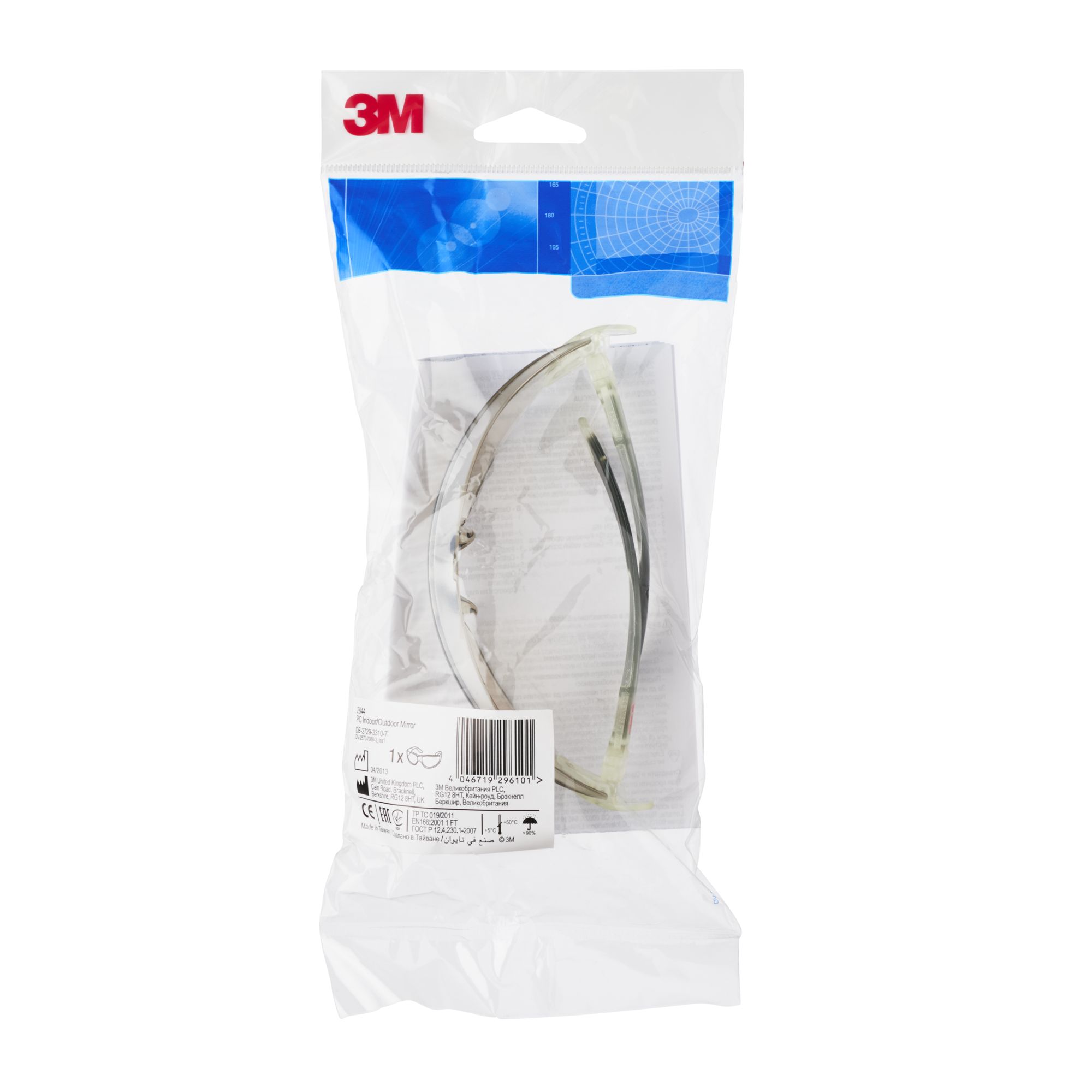3M™ Gafas de seguridad serie 2840, antirrayaduras, lente de espejo para interior/exterior, 20/caja