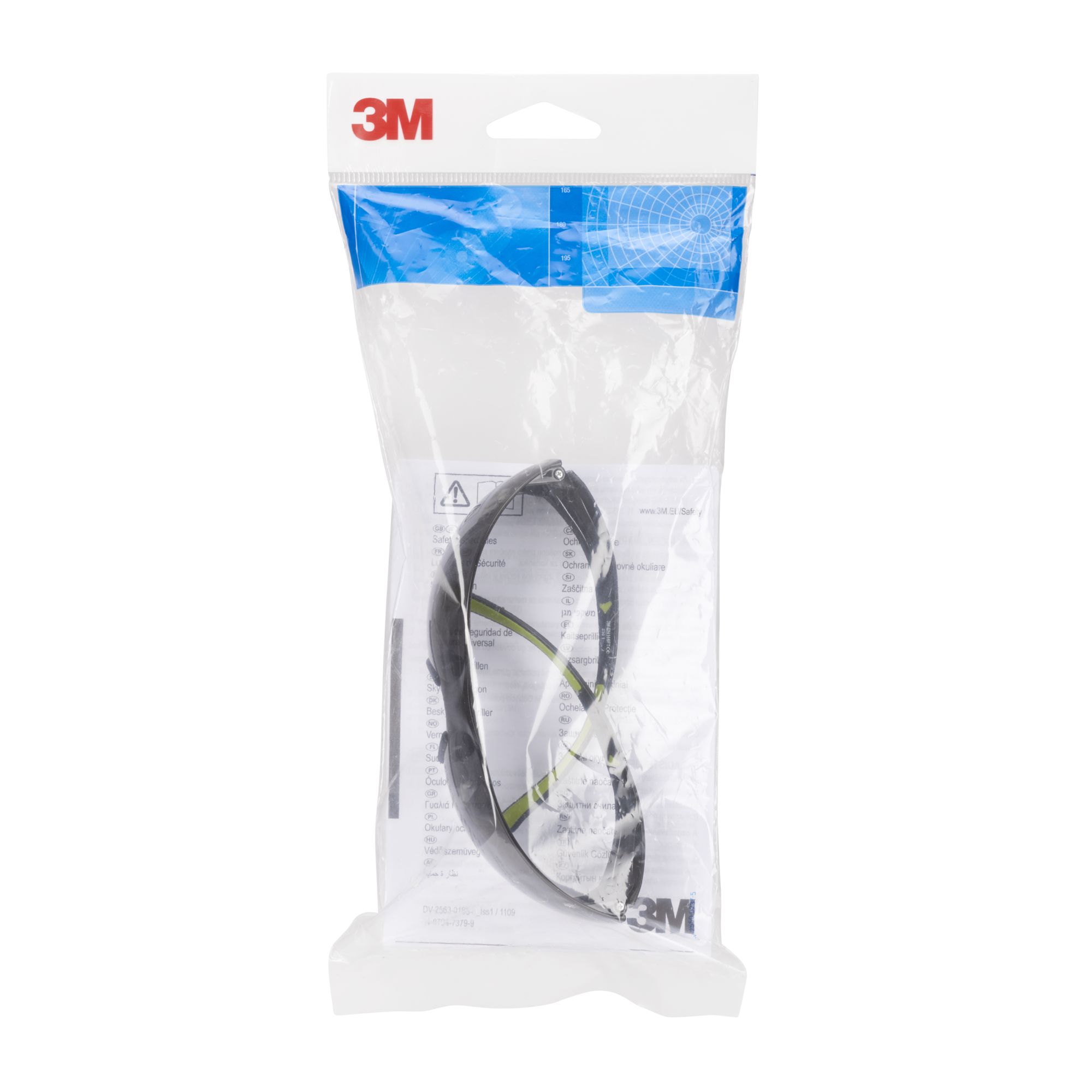 3M™ SecureFit™ 400 Gafas de seguridad, montura negro/verde, antirrayaduras/antiempañante, lente gris, SF402AS/AF-EU, 20/caja