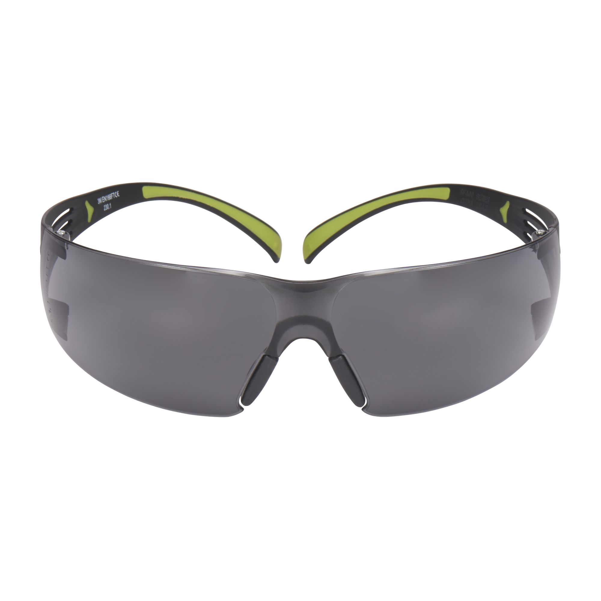 3M™ SecureFit™ 400 Gafas de seguridad, montura negro/verde, antirrayaduras/antiempañante, lente gris, SF402AS/AF-EU, 20/caja