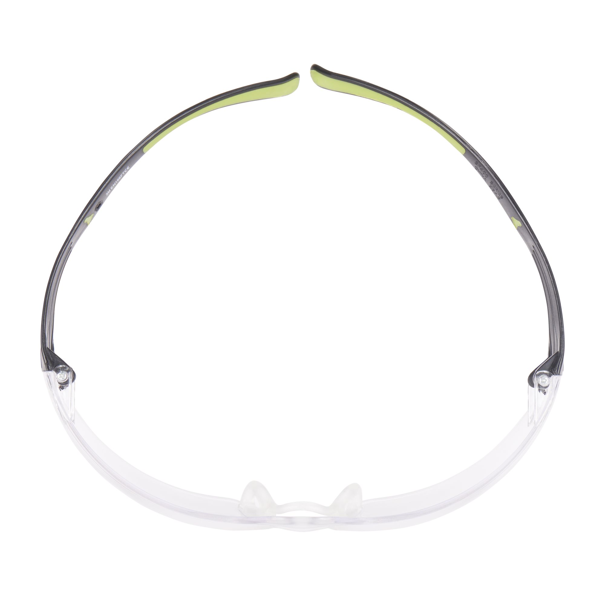 3M™ SecureFit™ 400 Gafas de seguridad, montura negro/verde, antirrayaduras/antiempañante, lente incolora, SF401AS/AF-EU, 20/caja