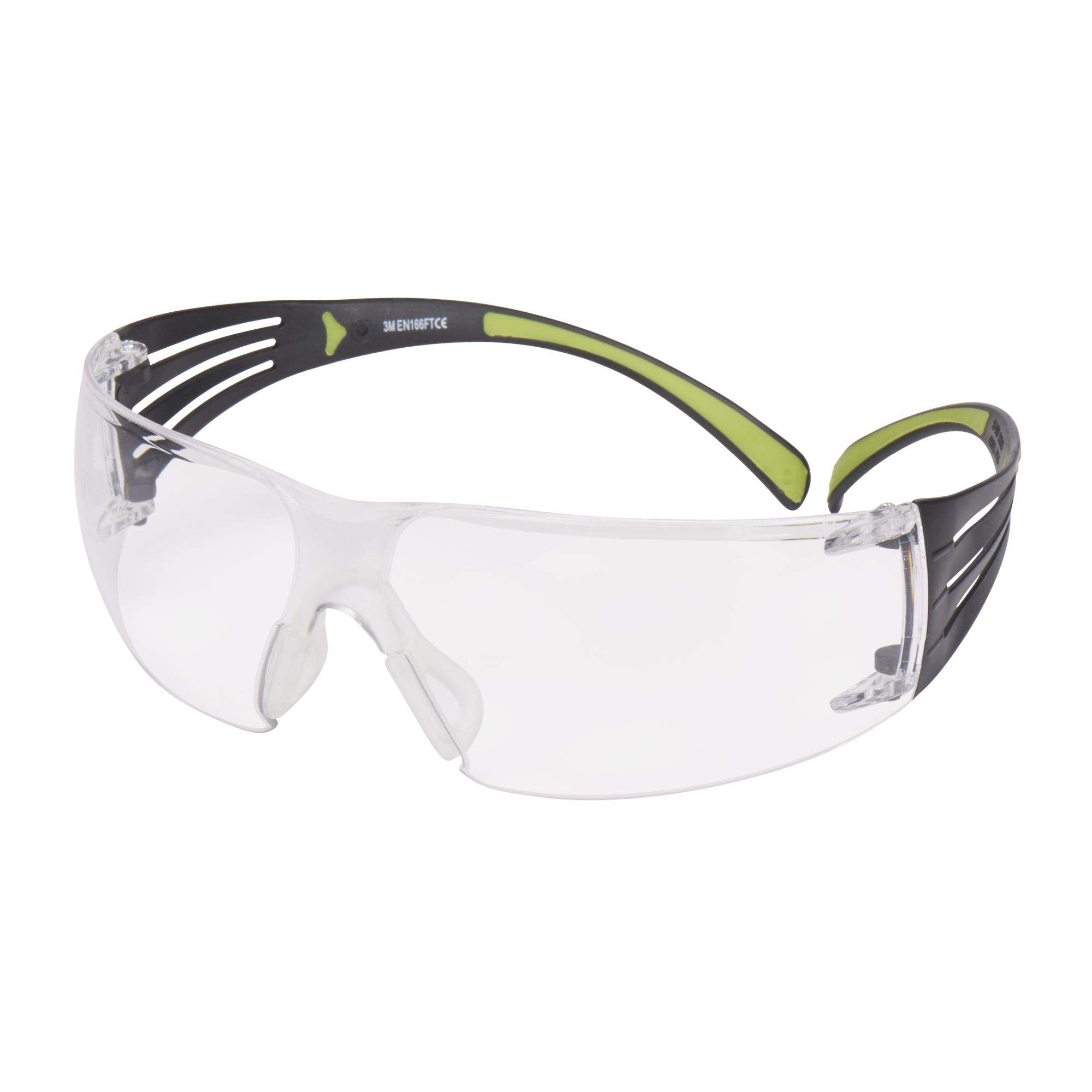 3M™ SecureFit™ 400 Gafas de seguridad, montura negro/verde, antirrayaduras/antiempañante, lente incolora, SF401AS/AF-EU, 20/caja